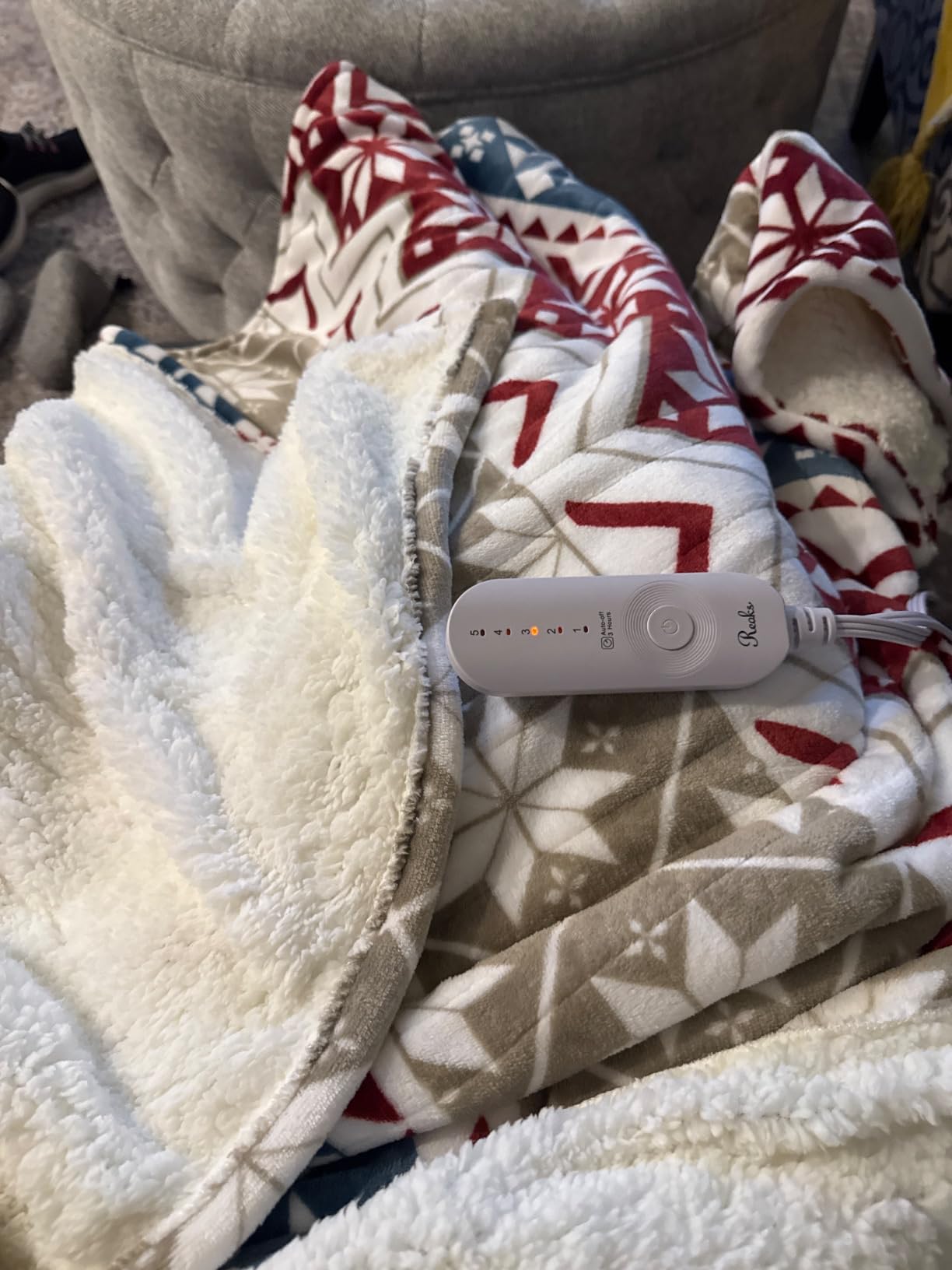 Reaks Heated Throw Blanket, 5 Heat Levels, 3 Hours Auto-Off, 50