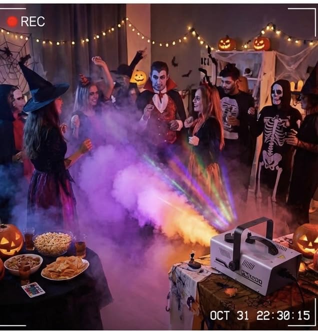 Fog Machine Outdoor Indoor 1200W, 6000CFM Smoke Machine with 12 LED Lights | 13 Colors & 4 Effects, Dual Wireless Remotes & Auto Fogger for Halloween, Parties, DJ, Stage, Wedding Events customer photo 1