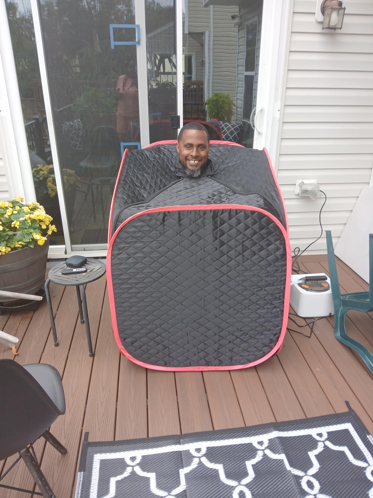 Portable Steam Sauna at Home, 9 Levels Heating, Sauna Tent for Home with Steamer and Folding Chair, Sauna for Relaxation, Detoxification, Spa customer photo 1