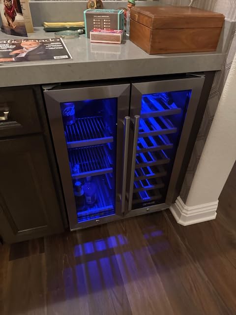 ORYMUSE 15 Inch Wine Cooler Under Counter, 30 Bottle Wine Fridge with Stainless Steel Glass Door, Built-In or Freestanding Wine Cellar with Removable Shelves and Digital Temperature Control customer photo 2