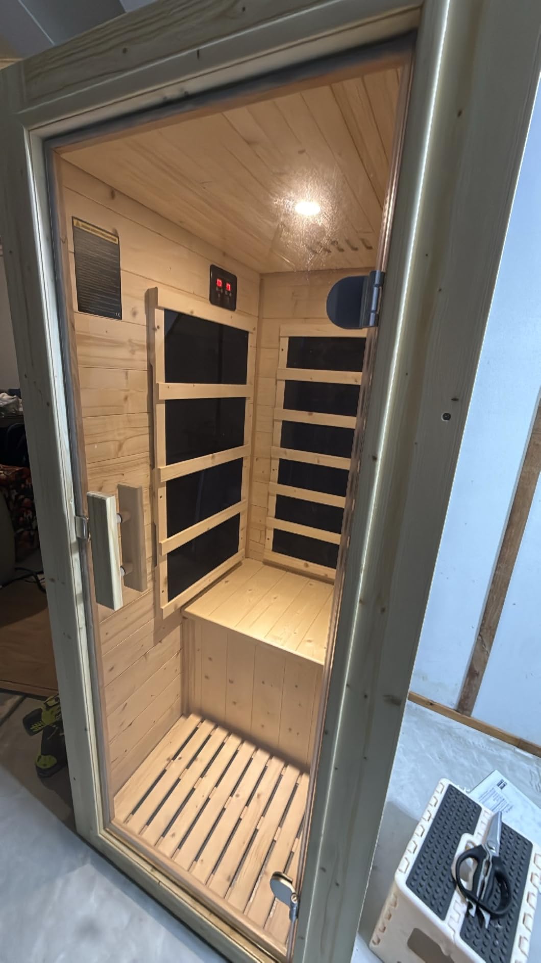 Albott 4 Person Infrared Sauna with 7-Color Light Therapy, Low EMF 2145W | Infrared Saunas for Home, Canadian Hemlock Wood Dry Sauna with 10 Carbon Panels, Ambient Light Strips & Bluetooth, 110V/20A customer photo 1