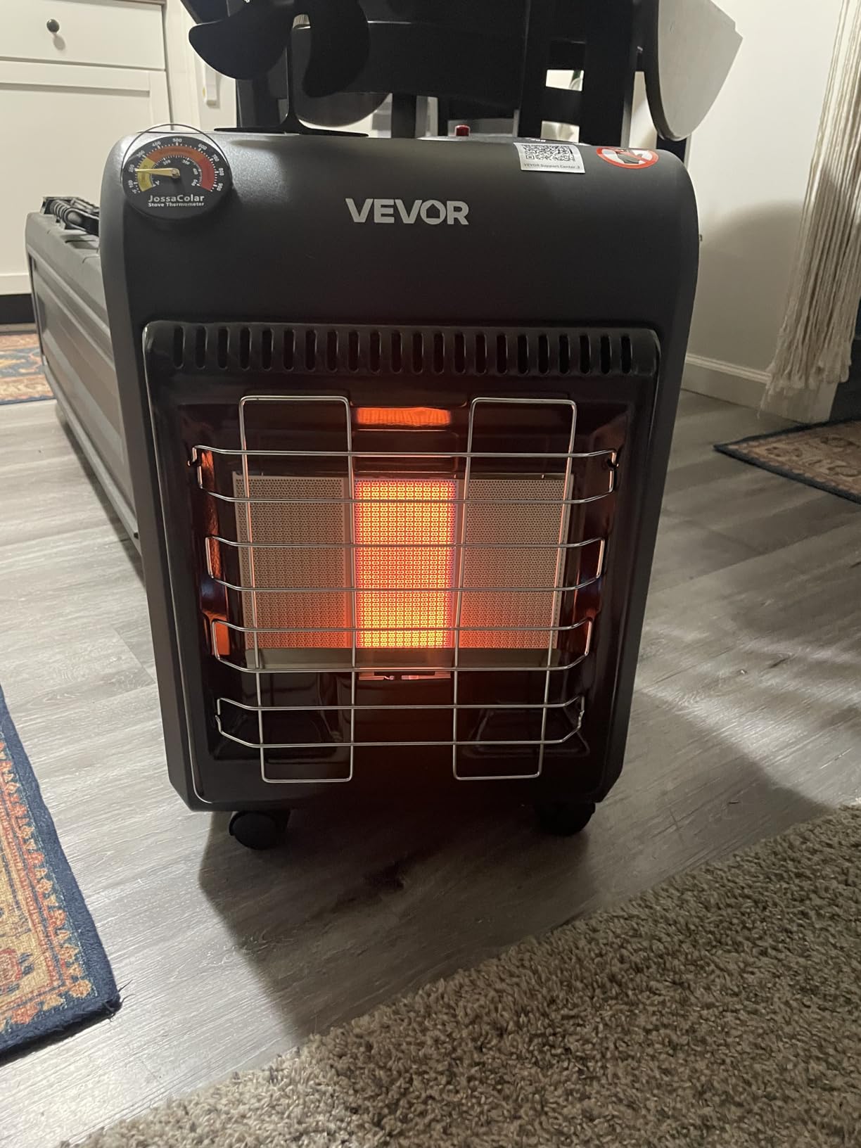 VEVOR Propane Heater, 6000 to 18000 BTU Propane Cabinet Heater with 3 Modes Temp Settings & Tip-over Protection, Garage Radiator Heat up to 450 Sq.Ft, for Camping, Garage, Patio, Indoor/Outdoor customer photo 1