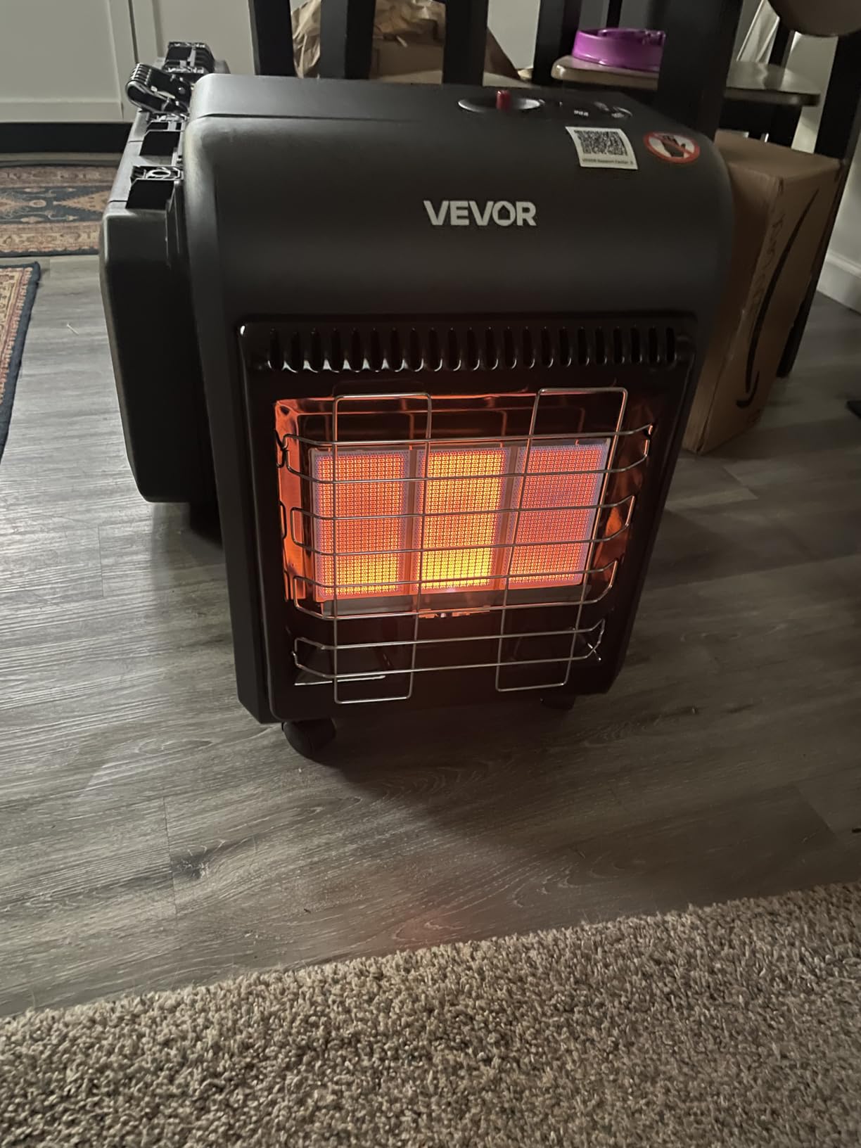 VEVOR Propane Heater, 6000 to 18000 BTU Propane Cabinet Heater with 3 Modes Temp Settings & Tip-over Protection, Garage Radiator Heat up to 450 Sq.Ft, for Camping, Garage, Patio, Indoor/Outdoor customer photo 2