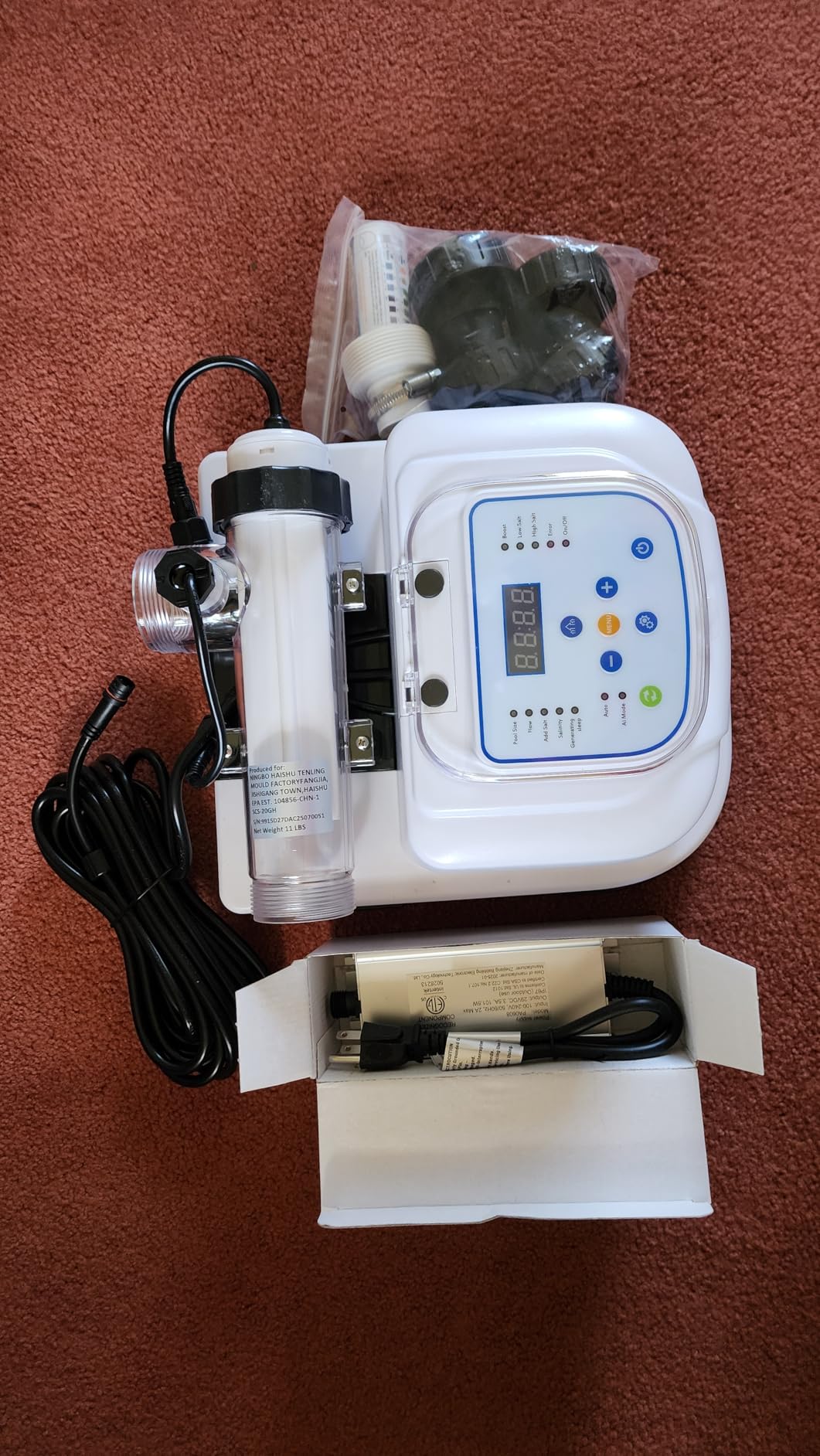 Salt Chlorine Generator System for Inground Pools up to 25000 Gallons | Universal Compatible Pool Saltwater Chlorination System with Return Jet Fittings, Straight Blade Power Cord & Outlet customer photo 1