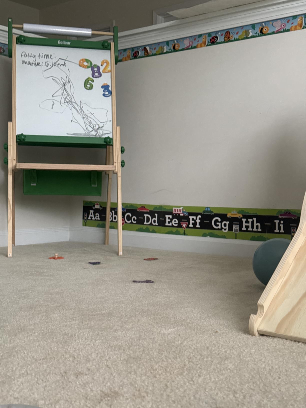 Belleur All-in-One Art Easel for Kids, Adjustable Double Sided Easel for Toddlers with Magnetic Whiteboard & Dry-Erase Chalk Board & Paper Roll, Child Painting Easel for Kid 2-8 Birthday Gift - Blue customer photo 2