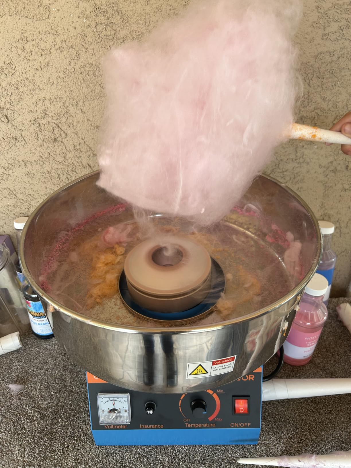 VEVOR Cotton Candy Machine Commercial, 1000W Electric Candy Floss Maker with 15 inch Stainless Steel Bowl and Sugar Scoop customer photo 1
