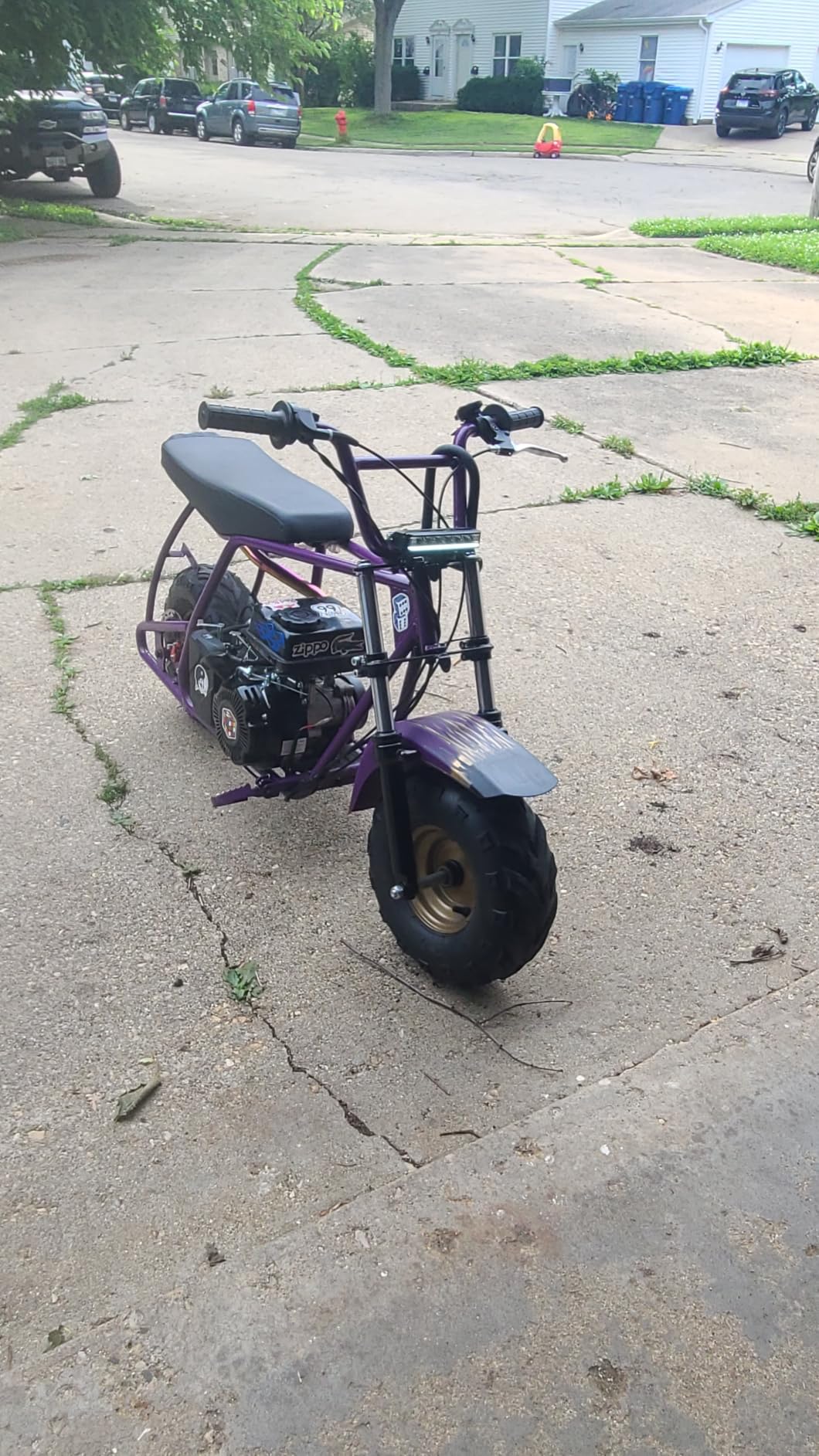 FRP GMB100 Basic Mini Bike 99cc 4-Stroke Off Road for Teens Adults 220 LBS | 3HP EPA-Approved Engine, Up To 28 Mph, Rear Disc Brake, 145/70-6 SUNF Tires, Pull-Start, 85% Assembled,Black customer photo 1