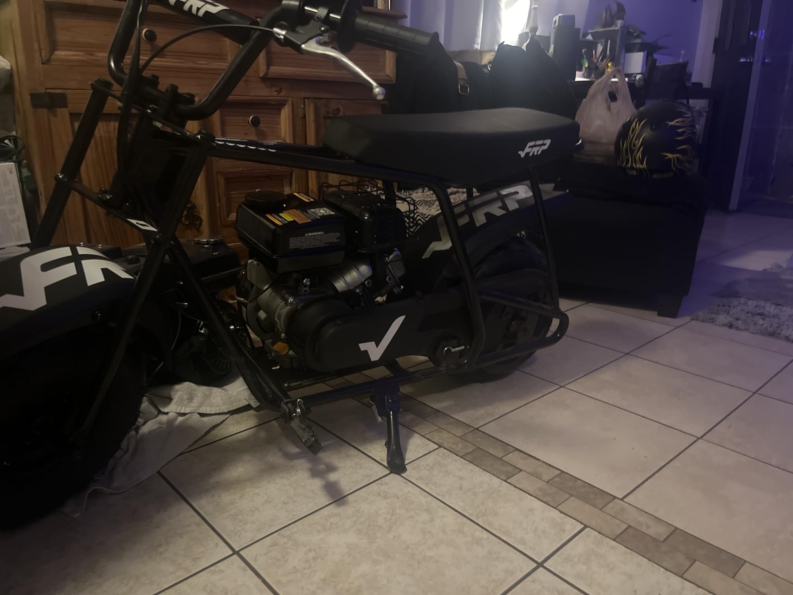 FRP GMB100 Basic Mini Bike 99cc 4-Stroke Off Road for Teens Adults 220 LBS | 3HP EPA-Approved Engine, Up To 28 Mph, Rear Disc Brake, 145/70-6 SUNF Tires, Pull-Start, 85% Assembled,Black customer photo 2