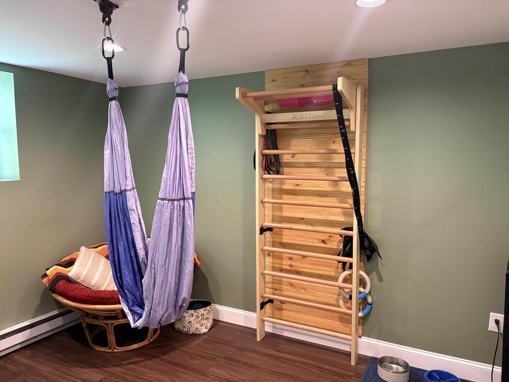 Multi-Function Gymnastics Swedish Ladder,Wall Mounted Wooden Gymnastics Bar,Indoor Home Gym for Kids & Adults customer photo 1