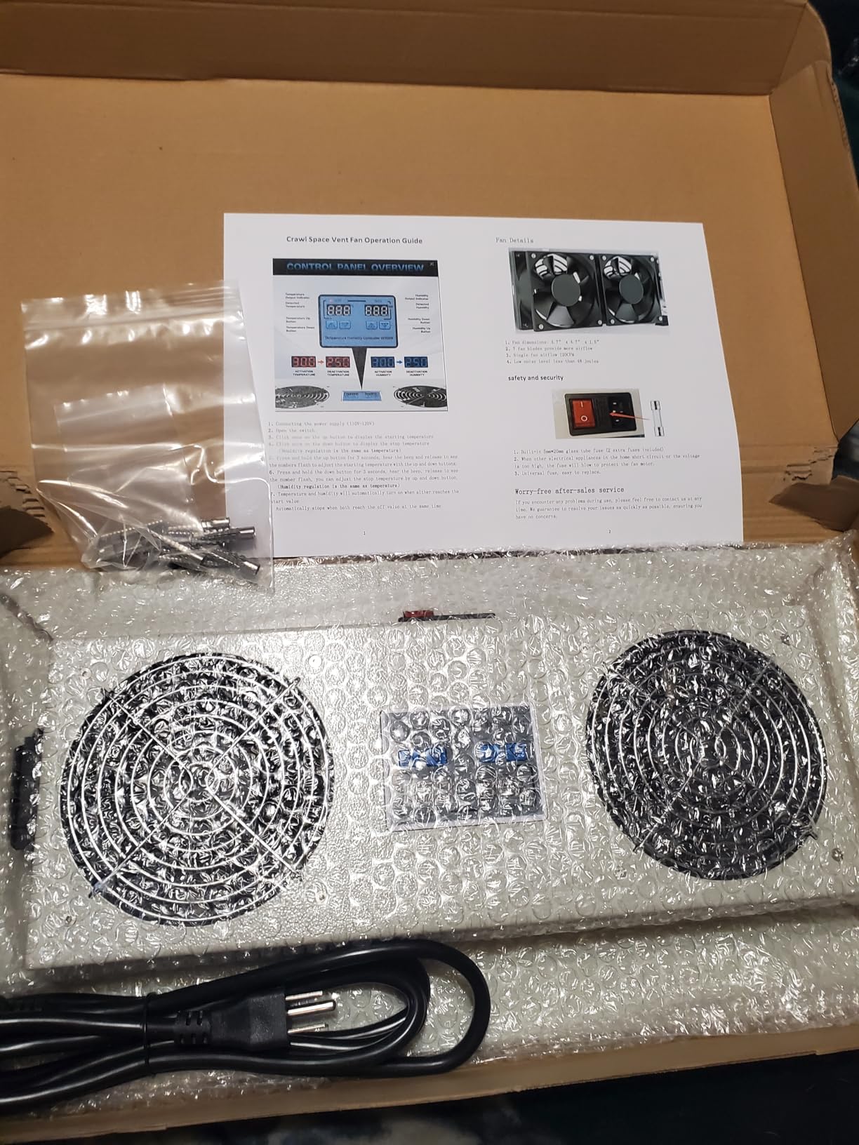 240 CFM Crawlspace Vent Fan, Crawl Space Fan Vent (Air Out) 3-year warranty | With Thermostat, Humidistat, For Moisture Reduction, Radon Mitigation, Freeze Protection, Ideal for Basement, Attic customer photo 1