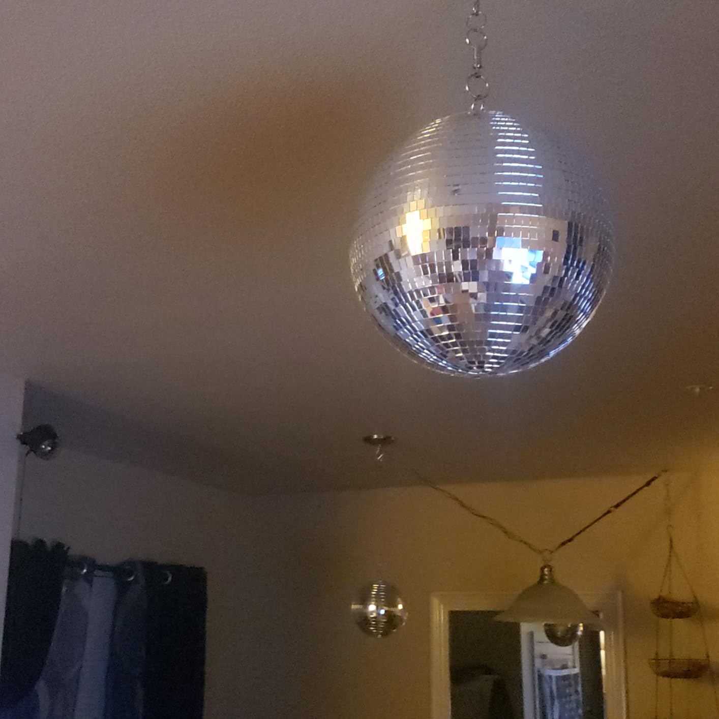 Youdepot 8-Inch Silver Disco Ball Mirror Ball 2-Pack | Hanging Mirror Ball with String, Reflective Disco Ball Decorations for Weddings, Birthdays, Classrooms, Home, DIY, Indoor customer photo 1