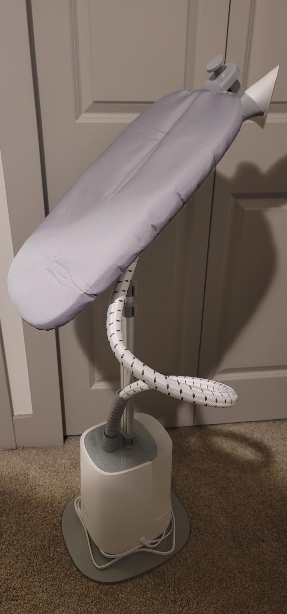 SALAV Upright Complete Garment Steamer with Smart Auto-Off, Large Rotating Board for Comfort, LED Display, 6 Steam Settings, and Premium Triangular Nozzle (Gray, Complete) customer photo 2