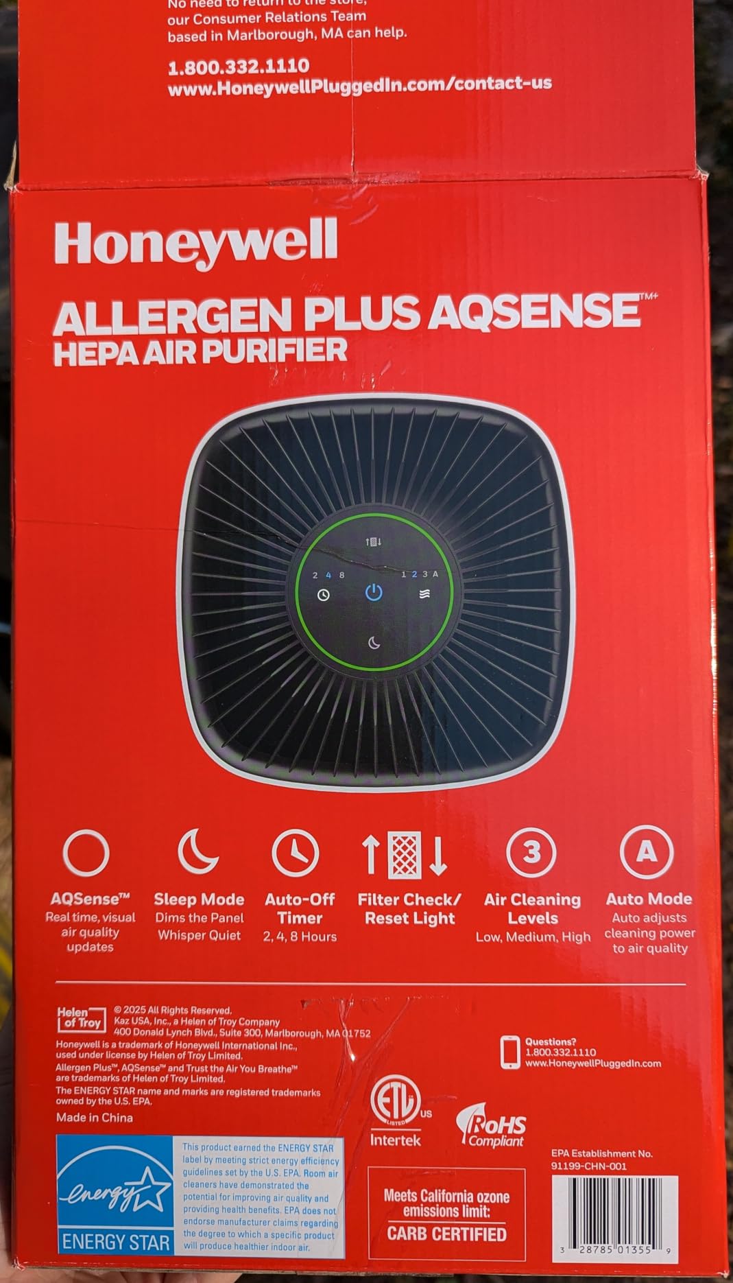 Allergen Plus Compact HEPA Small Room Air Purifiers, White | Honeywell air purifiers for home, Up to 530 ft², Quiet HEPA air purifiers for bedroom, 3-in-1 filter, HPA125W customer photo 1