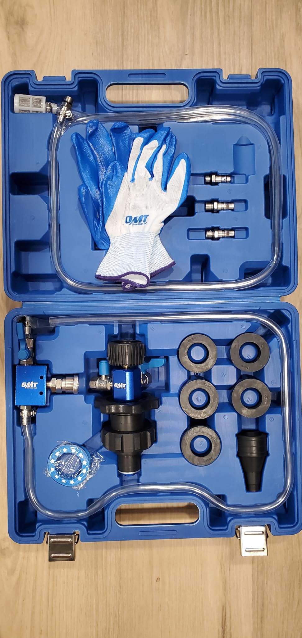 OMT Coolant Vacuum Refill Kit, Radiator Fill Tool With Dual-Movement Gauge | Cooling System Leak Detector, 5 Round 1 Conical Adapter, Operates At -4 To 248 Degrees, Brass Connectors, US EU JP Standard customer photo 1