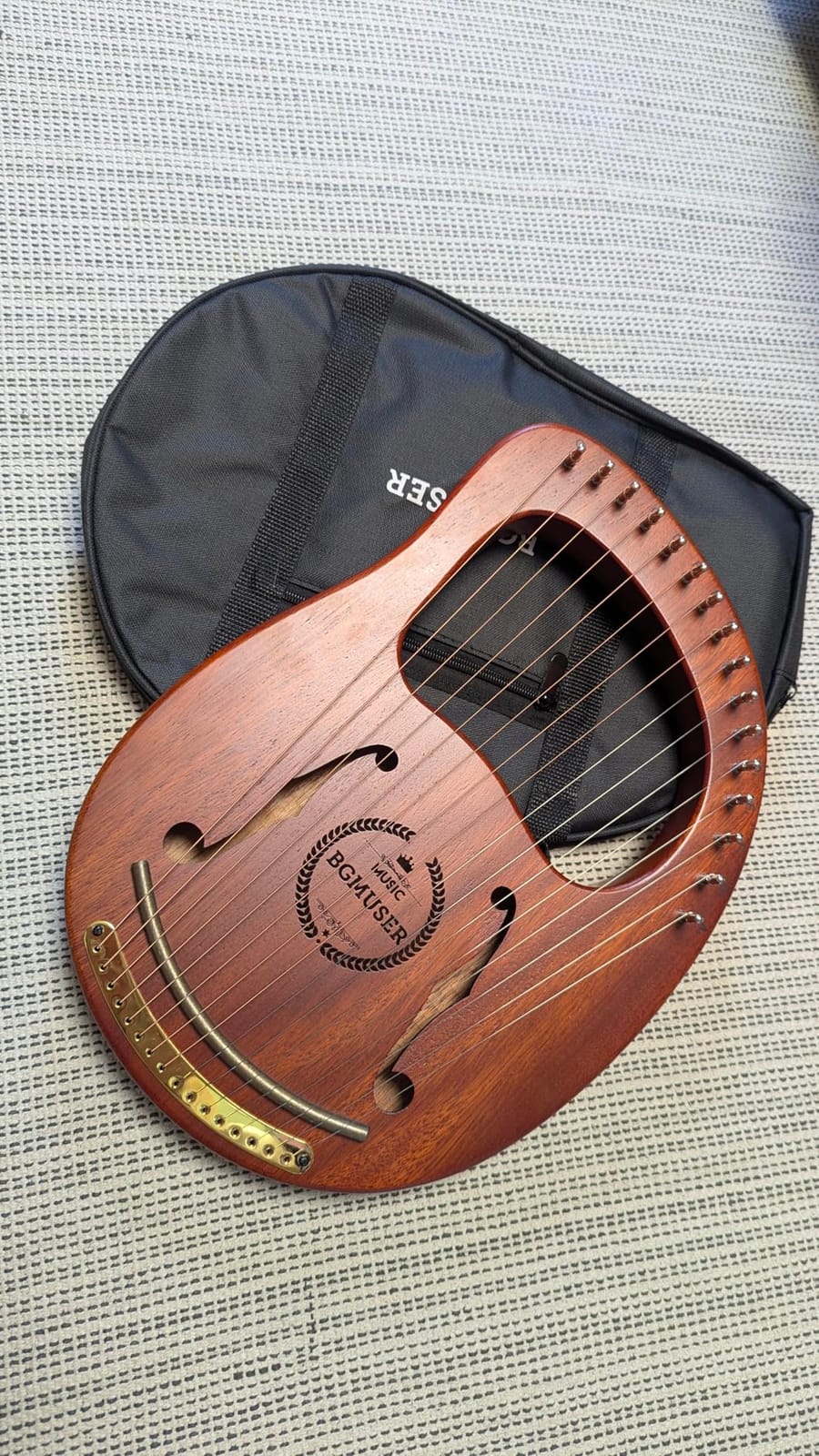 Harp Instrument 15 Strings International Standard Nylon String Lyre | Professional Beautiful Pure Tone for Practice Performance Meditation Relaxation Sound Healing,Easy to Tune with Tuning Wrench customer photo 2