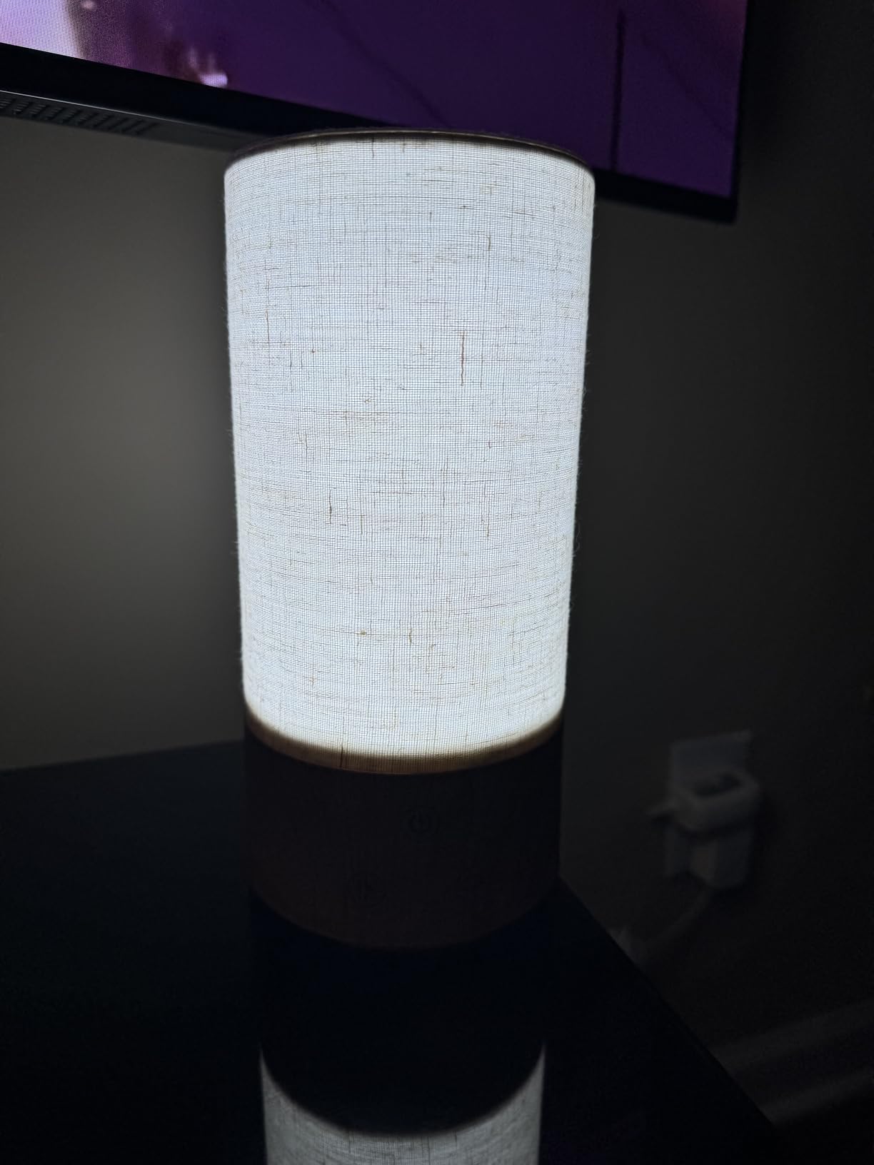 Caromolly Light Therapy Lamp, Happy Lamp 10,000 LUX UV Free with 3 Color Temperature & 5 Brightness Level, Full Spectrum Light Wood Base Round Flaxen Fabric Shade for Home, Office customer photo 1