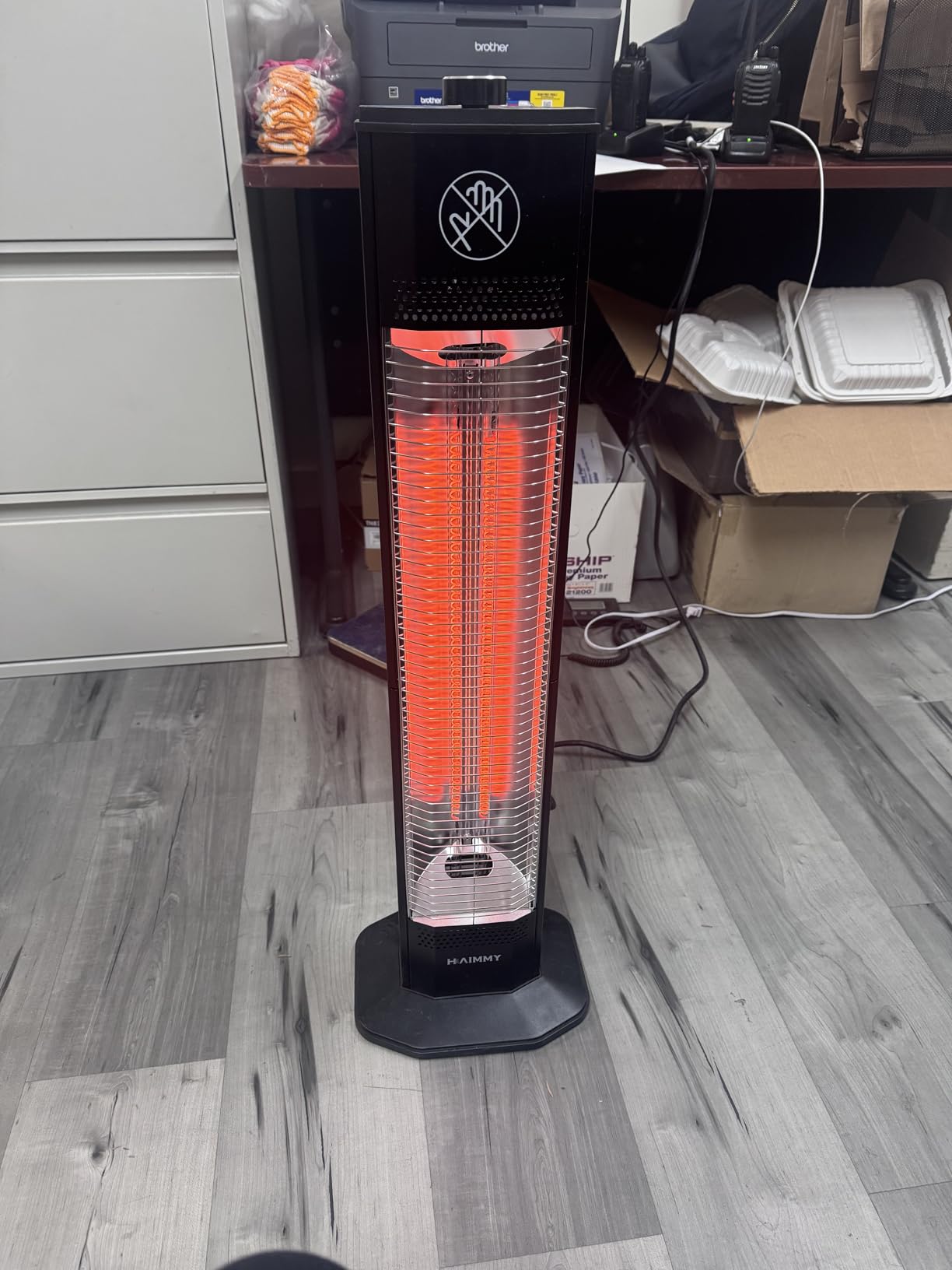 Outdoor Electric Patio Heater, 34-inch 1500W Infrared Tower Heater with Instant Heating, Tip-Over & Overheat Protection, IPX5 Waterproof Space Heater for Patio Garage Workshop Indoor & Outdoor Use customer photo 2