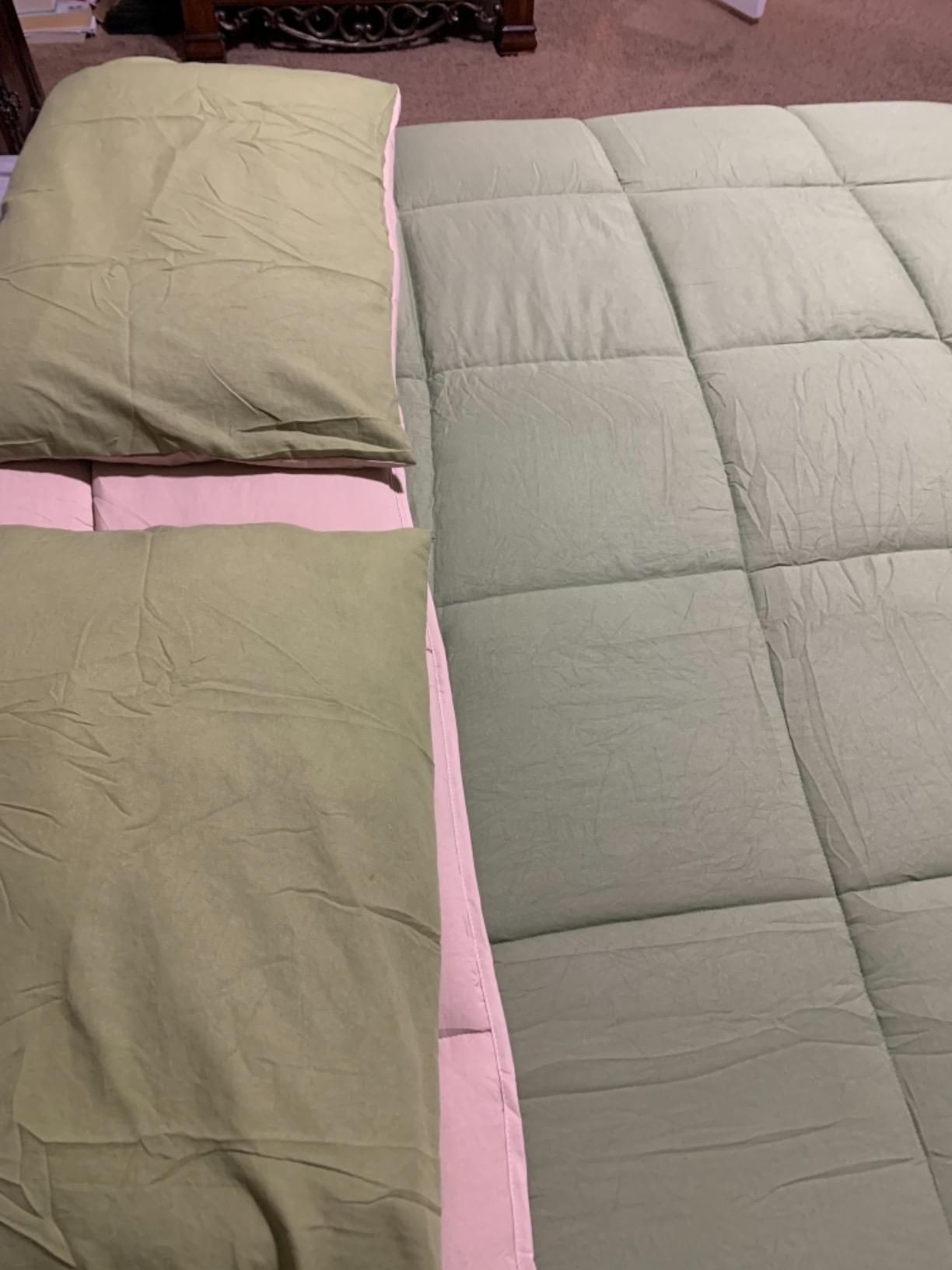 Goose Feather Down Fiber Comforter Full Size - 100% Organic Cotton Shell All Season Duvet Insert, Medium Warmth Hotel Luxury Bedding Comforter(82x86 Inch, White) customer photo 1
