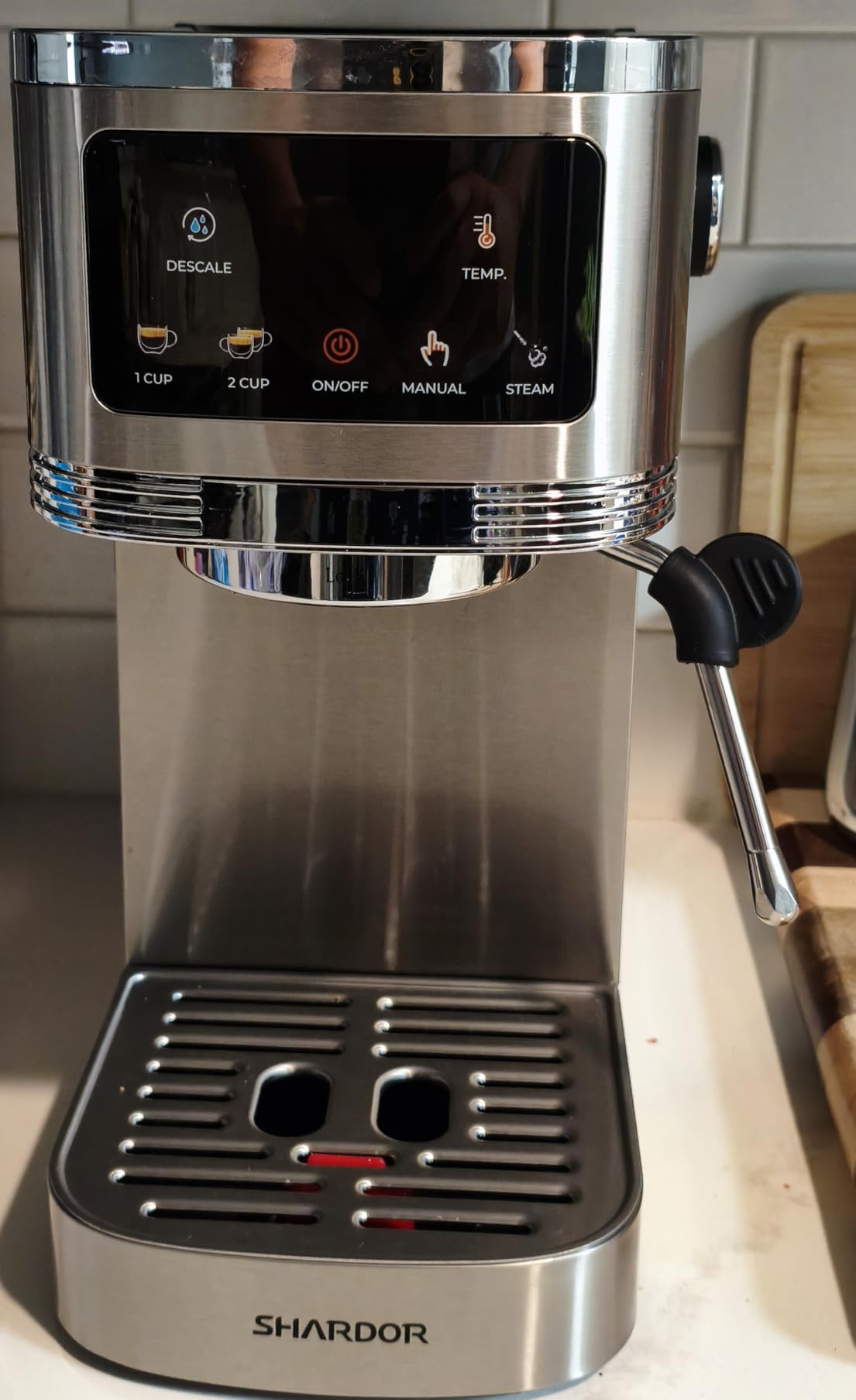 SHARDOR Espresso Machine 20 Bar, Professional Espresso Machine with Milk Frother and Touchscreen, Expresso Coffee Machines with Adjustable Temperature, for Cappuccino, Latte, Stainless Steel, Silver customer photo 1