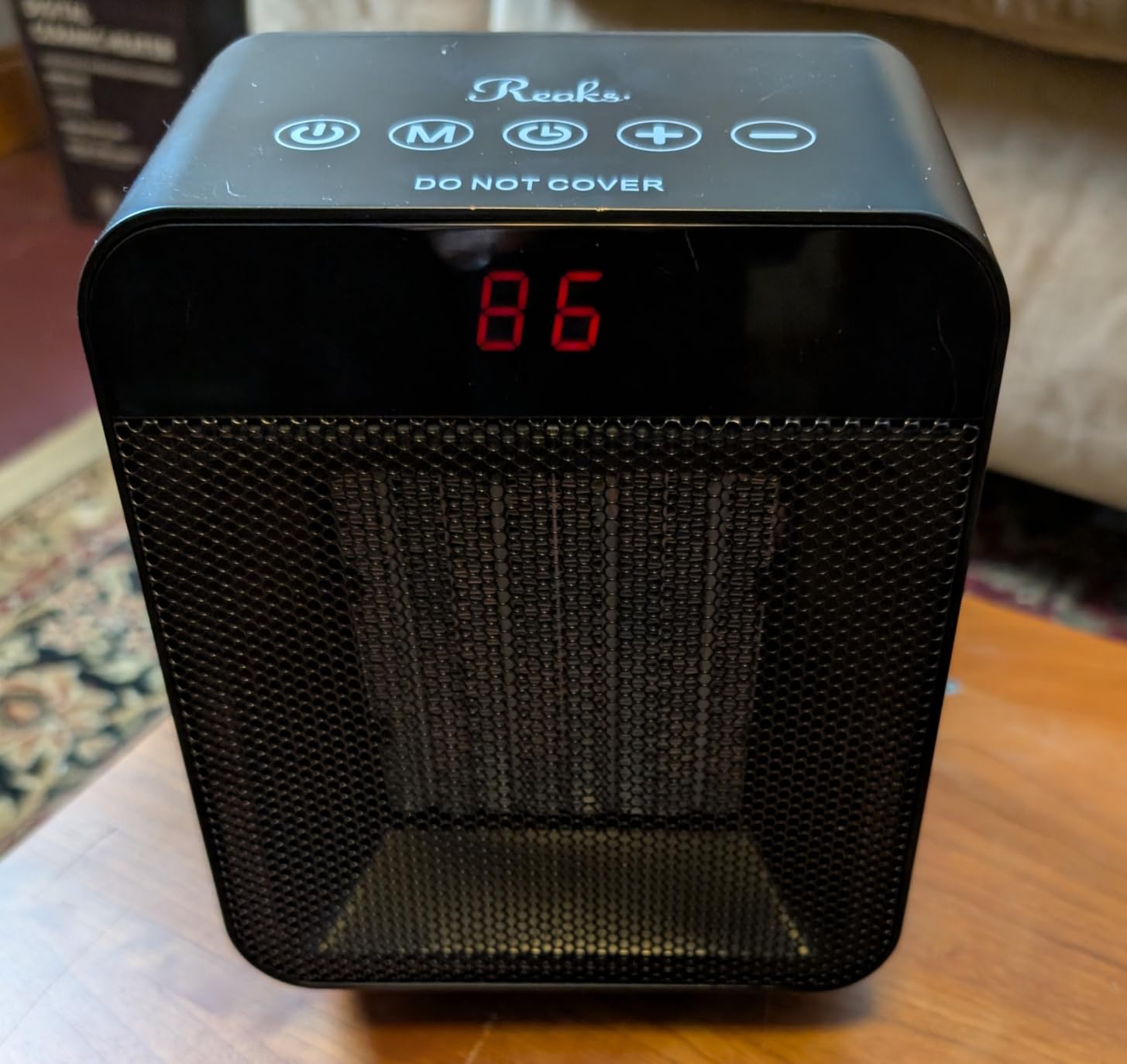 Reaks Bathroom Space Heater, 1500W, PTC Ceramic, Black | ALCI safety plug, 59-95°F digital thermostat, 12-hour timer, ECO mode, ETL certified customer photo 2
