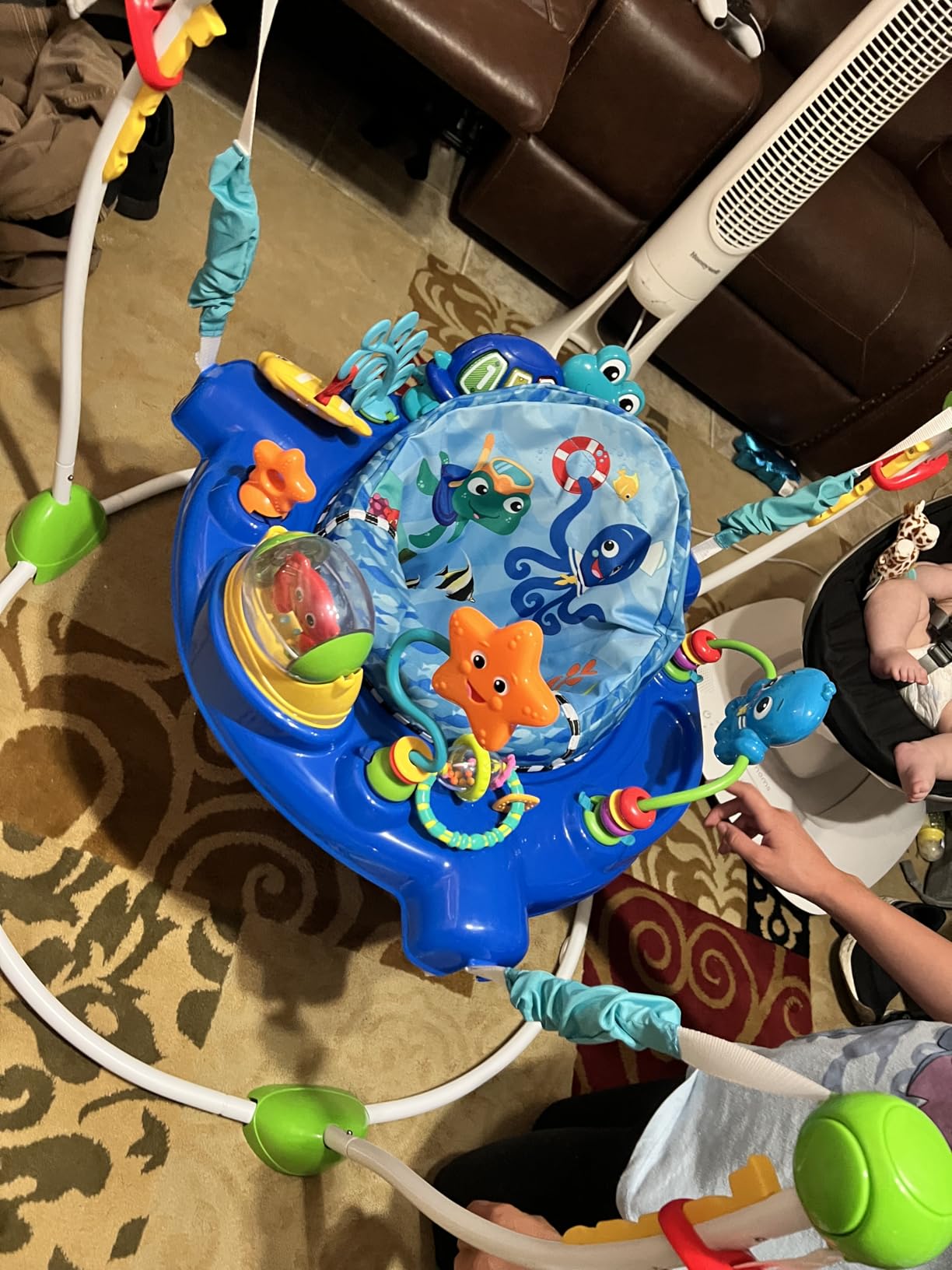 Baby Einstein Farm Explorers Jump & Learn Barnyard 2-in-1 Baby Jumper Activity Center with Interactive Toys, Music, Lights, & Sounds, Ages 6-12 Months customer photo 2