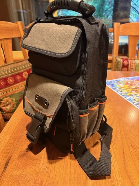 Electrician Tool Pouch Bag, Zippered HVAC Tool Organizer | Heavy-Duty Canvas Fabric, Ergonomic Handle, Removable Shoulder Strap, Ideal for Maintenance Repair Technician customer photo 2