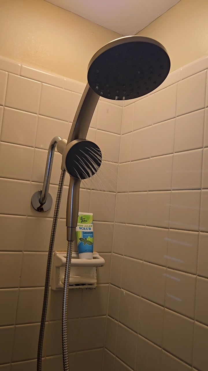 Delta 6-Setting PivotPro 3-in-1 Combination Shower Head with ProClean Spray, Brushed Nickel Round Shower Head Rainfall with Handheld Spray, 1.75 GPM, SpotShield Brushed Nickel 75648SN customer photo 2