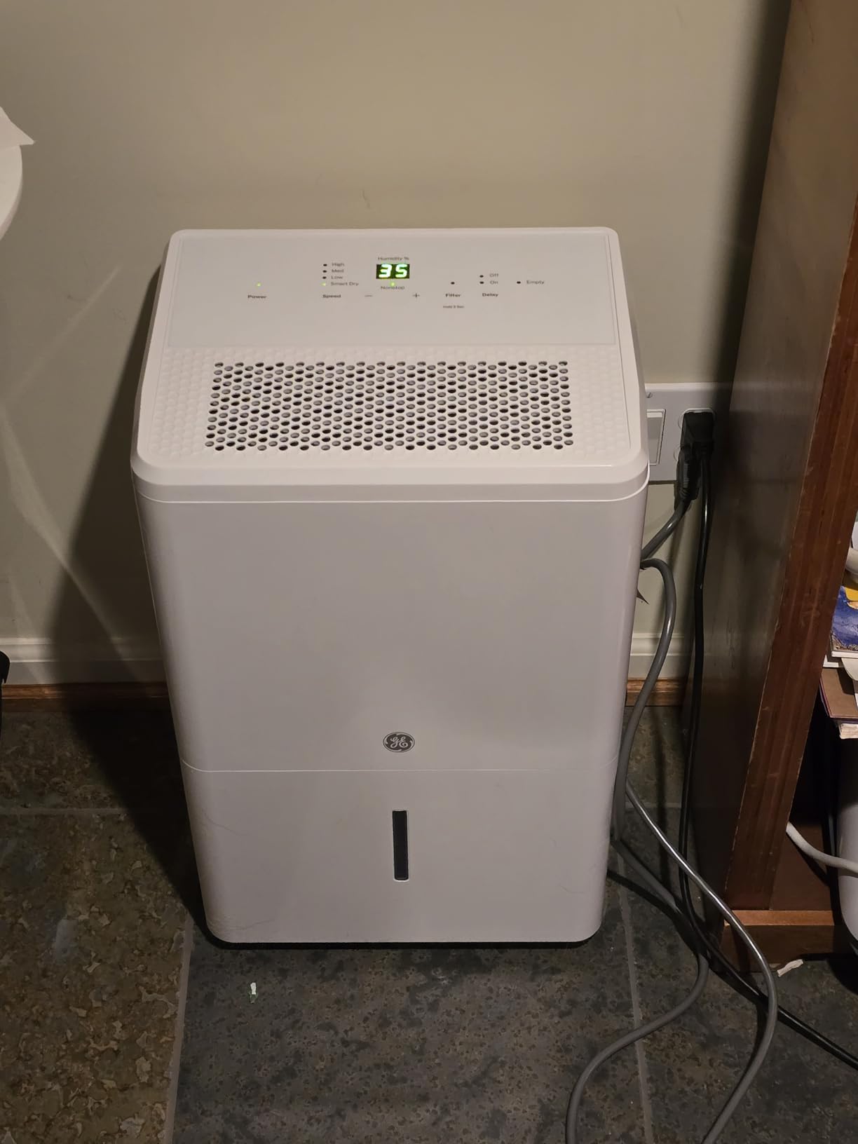 GE Dehumidifier, 50 Pint for Basement Bedroom Bathroom, 5000 Sq Ft | Smart Dry Technology, Humidistat Control, Continuous Drain Option, Bucket Full Alarm, Auto Restart & Defrost customer photo 1