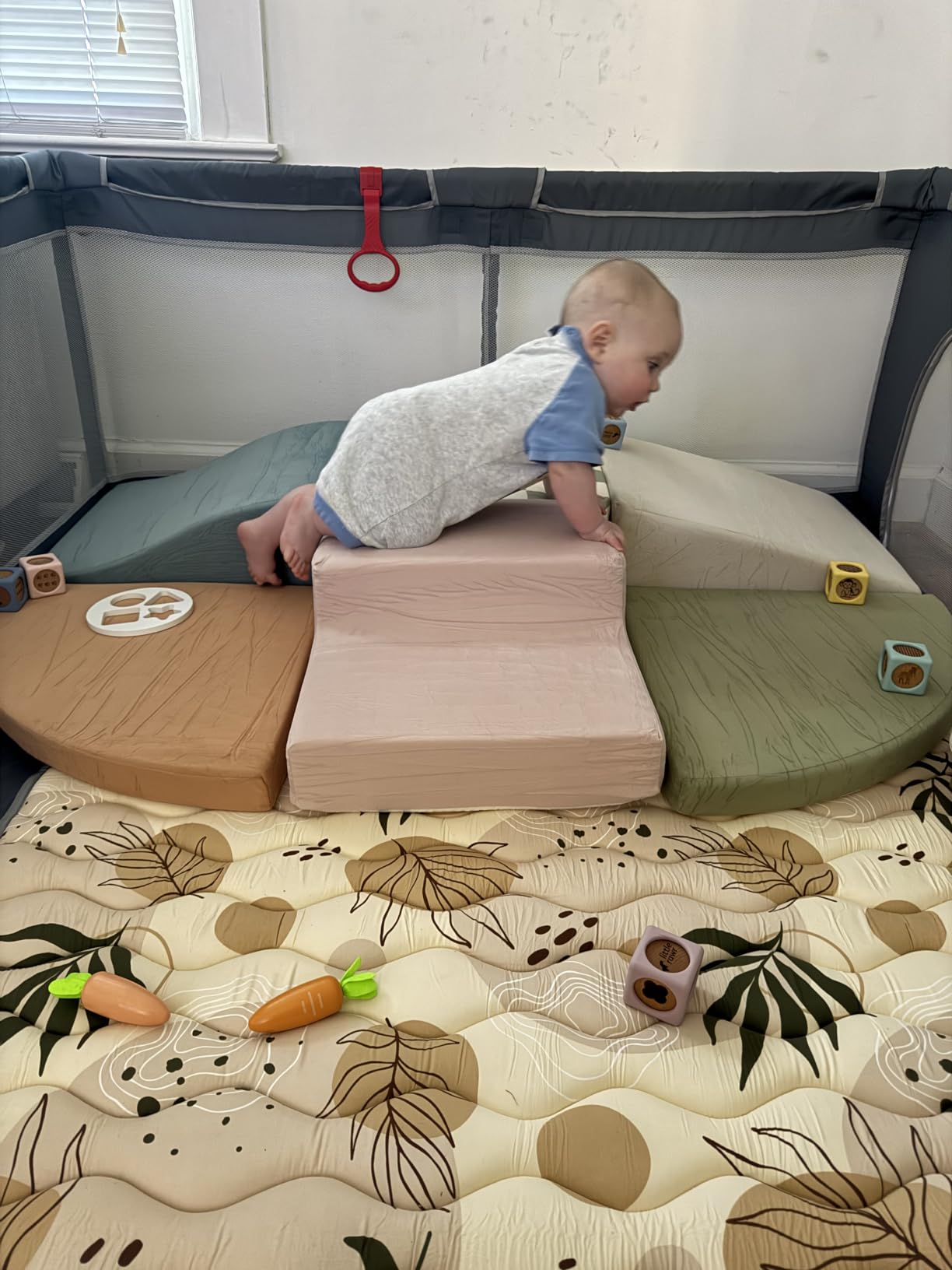 Tiny Land Soft Foam Climbing Blocks for Toddlers, 6-Piece Foam Blocks | Indoor Playground Baby Climbing Toys, Ideal Gift for Kids Activity Crawling and Sliding Foam Play Set (Morandi) customer photo 1