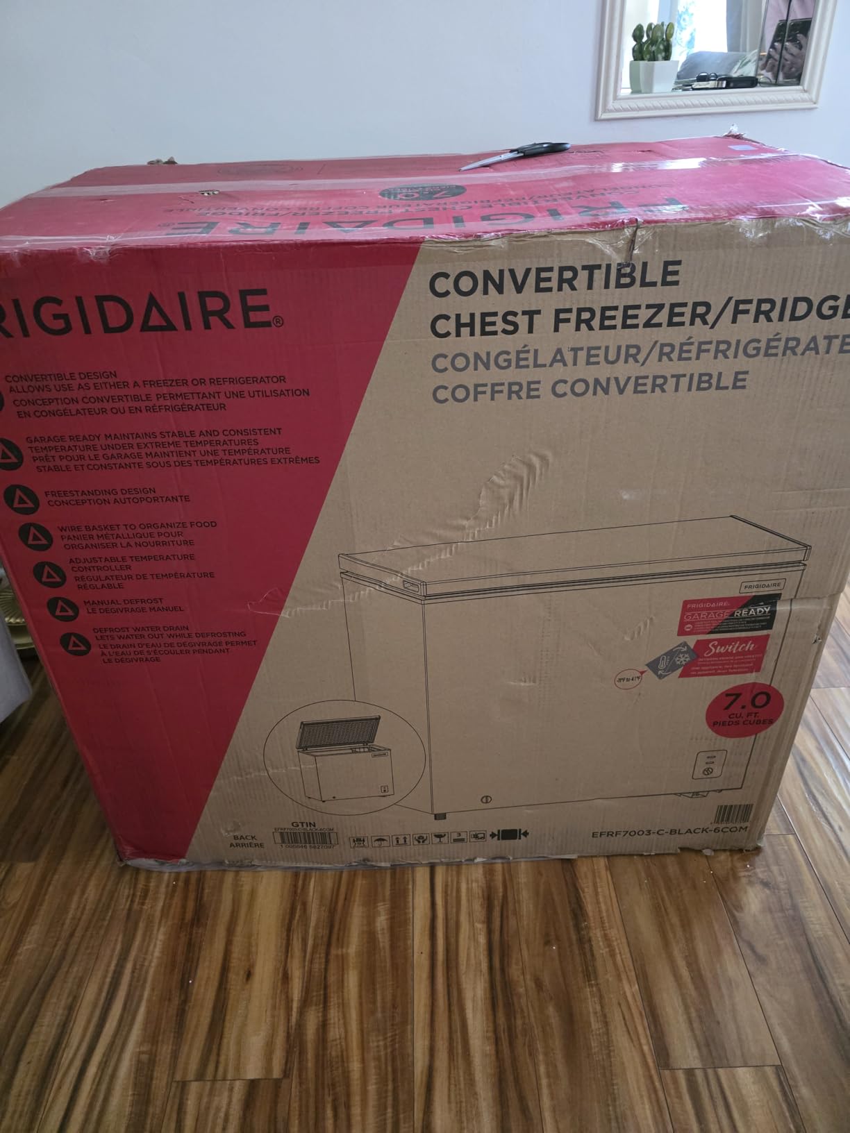 Frigidaire Chest Deep Freezer, 2.0 Cu. Ft. Capacity, Adjustable Thermostat-Removable Vinyl Coated Wire Basket-Easy Defrost Drain- Garage Ready- Pearl White customer photo 1