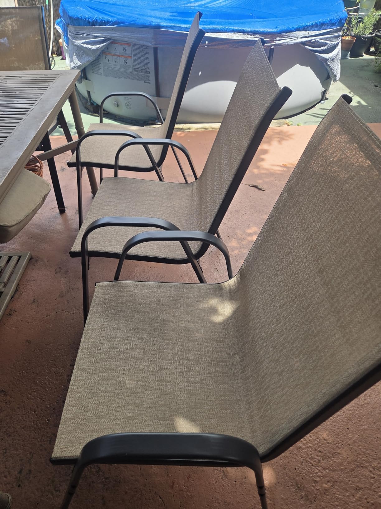 Patio Chairs Set of 4, Stackable Outdoor Dining Chairs for All Weather, Metal Modern Outside Furniture Chair for Pool Side, Garden, Backyard Deck, Dark Grey customer photo 1