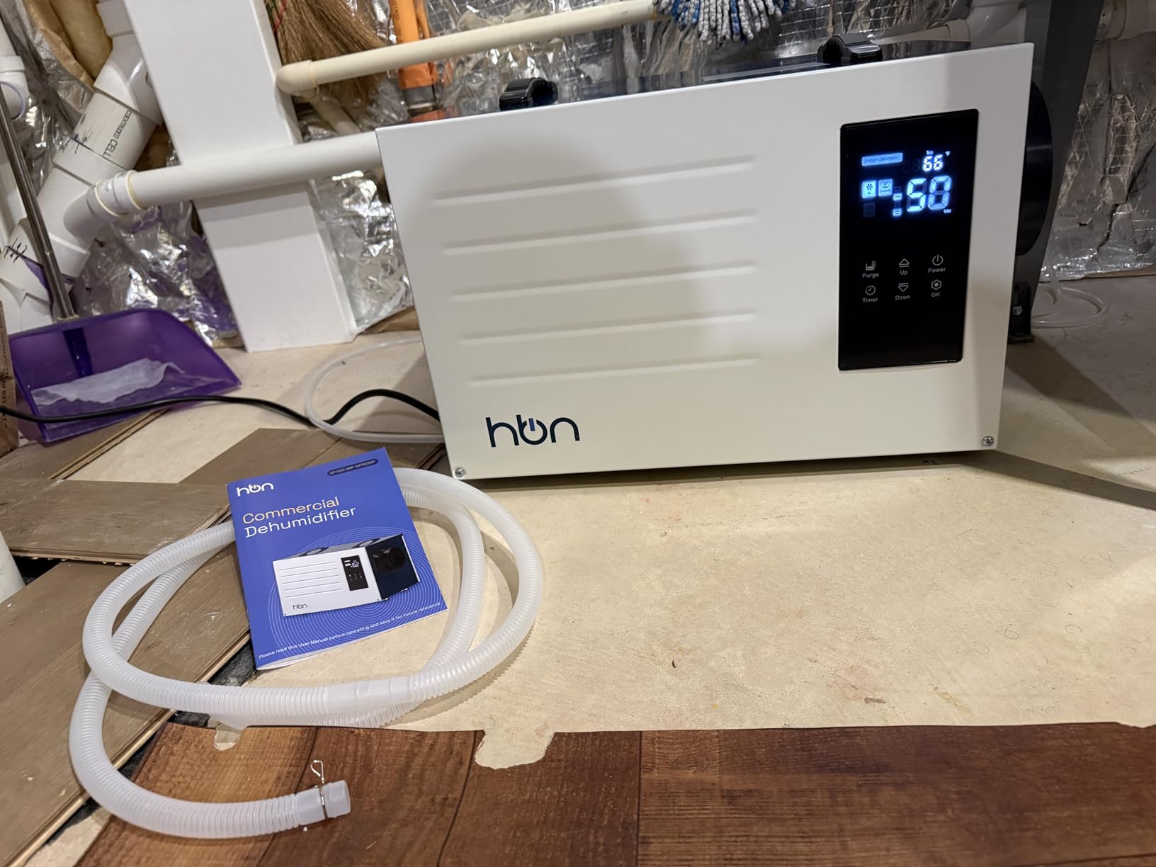 HBN Crawl space Dehumidifier 125 Pints with Pump and Drain Hose, Industrial Dehumidifier for Basement and Commercial up to 5900 Sq. Ft, Large Capacity, Built-in 24-Hour Timer customer photo 1