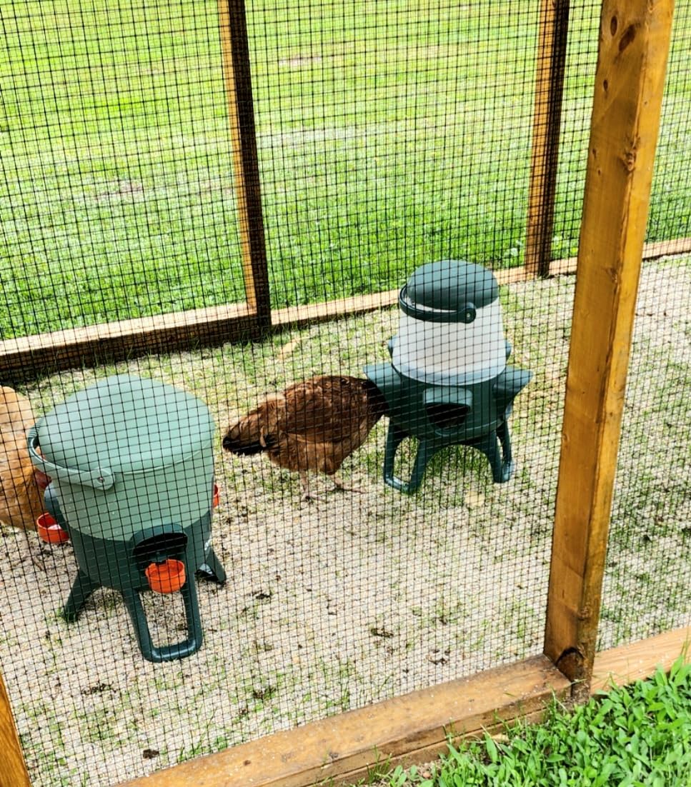 Omlet No Waste Chicken Feeder for Coop | 12lb Anti-Spill Poultry Feeder with 5 Feeding Ports | Feeds 6 Hens for 7 Days | Hanging or Free Standing | Weatherproof customer photo 1