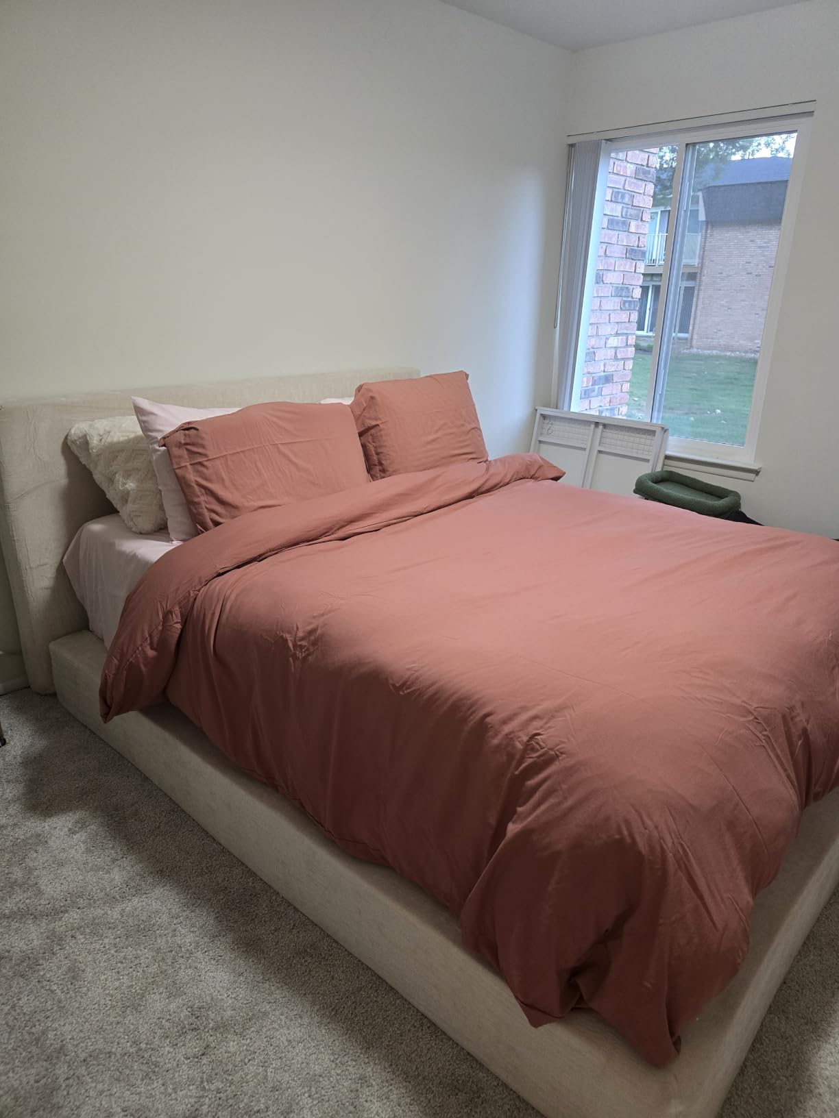 RECCI AirFrame Queen Bed Frame with Headboard, Cloud Upholstered Platform Bed Frame, 5 Inch Foam Cushioned, No Box Spring, Easy Assembly(Beige Chenille) customer photo 2