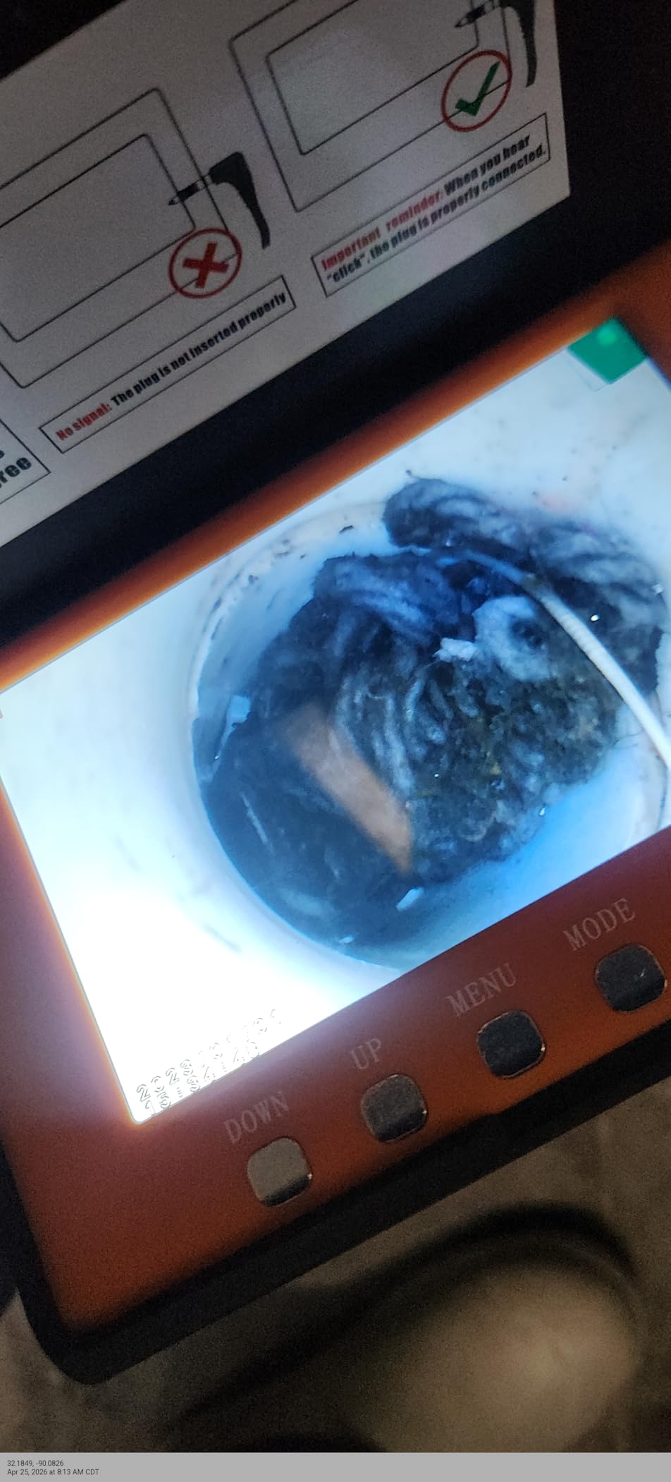 Sewer Camera 100FT, 5'' HD 1080P w/DVR-32GB Pipe Inspection Camera 5000mAh customer photo 2