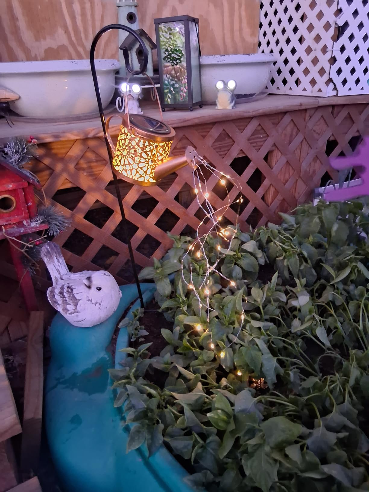 1 Pack Solar Watering Can Lantern, Hanging Light Outdoor Waterproof, Hanging Lantern Decorative, Garden Decoration Gift for Women Mom customer photo 1