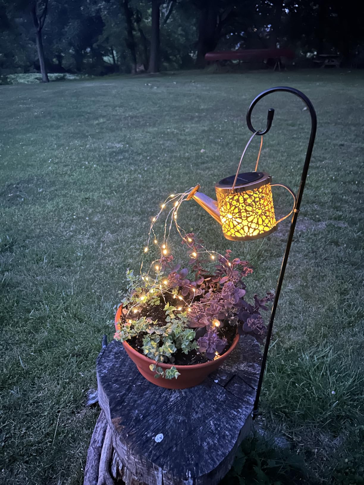 1 Pack Solar Watering Can Lantern, Hanging Light Outdoor Waterproof, Hanging Lantern Decorative, Garden Decoration Gift for Women Mom customer photo 2