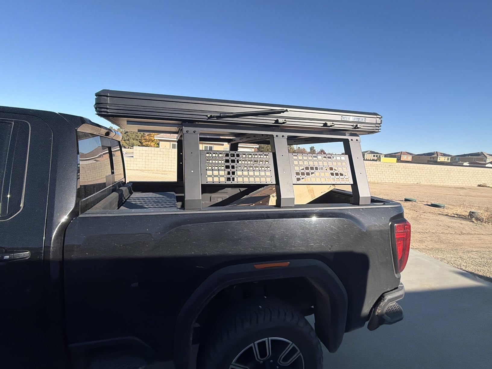 JOYTUTUS Full Size Truck Bed Rack, Overland Bed Racks for Trucks Compatible with F150 F250 F350 Silverado Sierra Ram, 24.6 Inch High Truck Bed Rack for Roof Top Tent, with Foldable Molle Panel customer photo 1