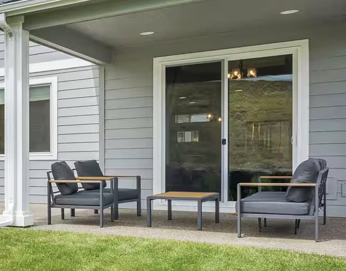 Aluminum Outdoor Patio Furniture Set with Coffee Table, 4 Piece customer photo 2