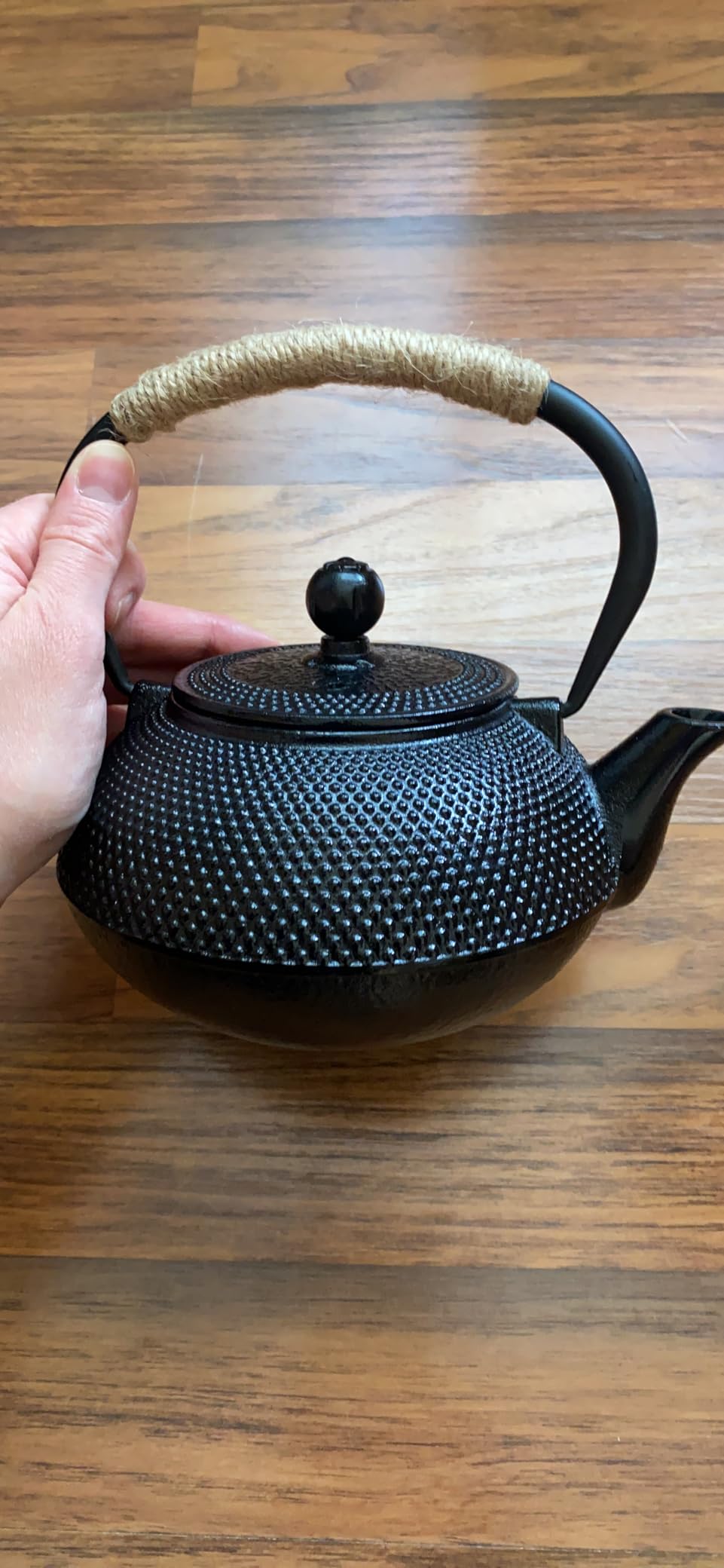 67.6oz Large Cast Iron Teapot and Cups Set, Black Enameled Tea Kettle for Stovetop, Heavy and Durable Tea Pot with Stainless Steel for Loose Tea, Chinese Tea Set for Gift, 2000ML customer photo 1