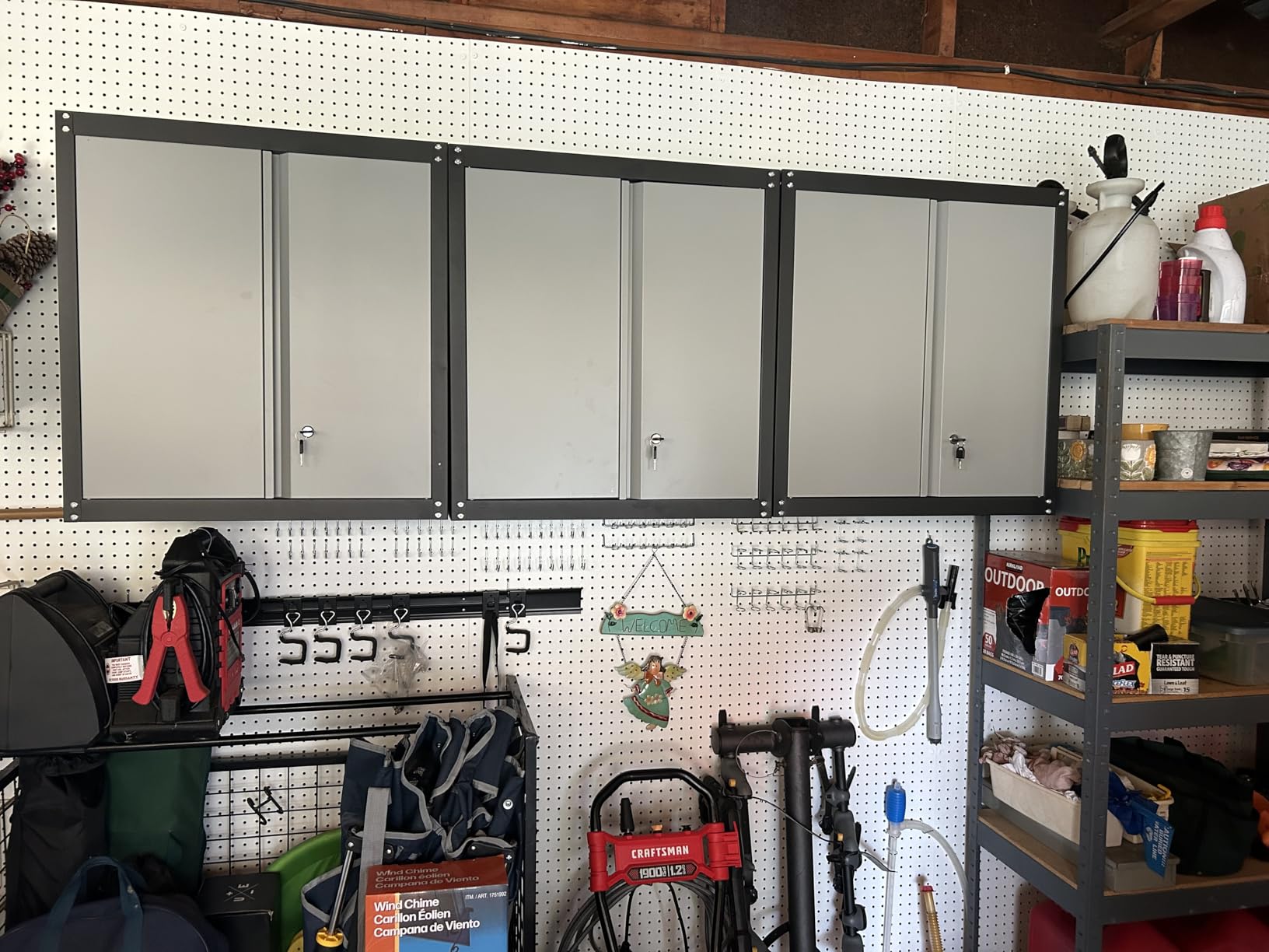 Black Storage Cabinet, Metal Garage Storage Cabinets with Adjustable Shelves, 72.05