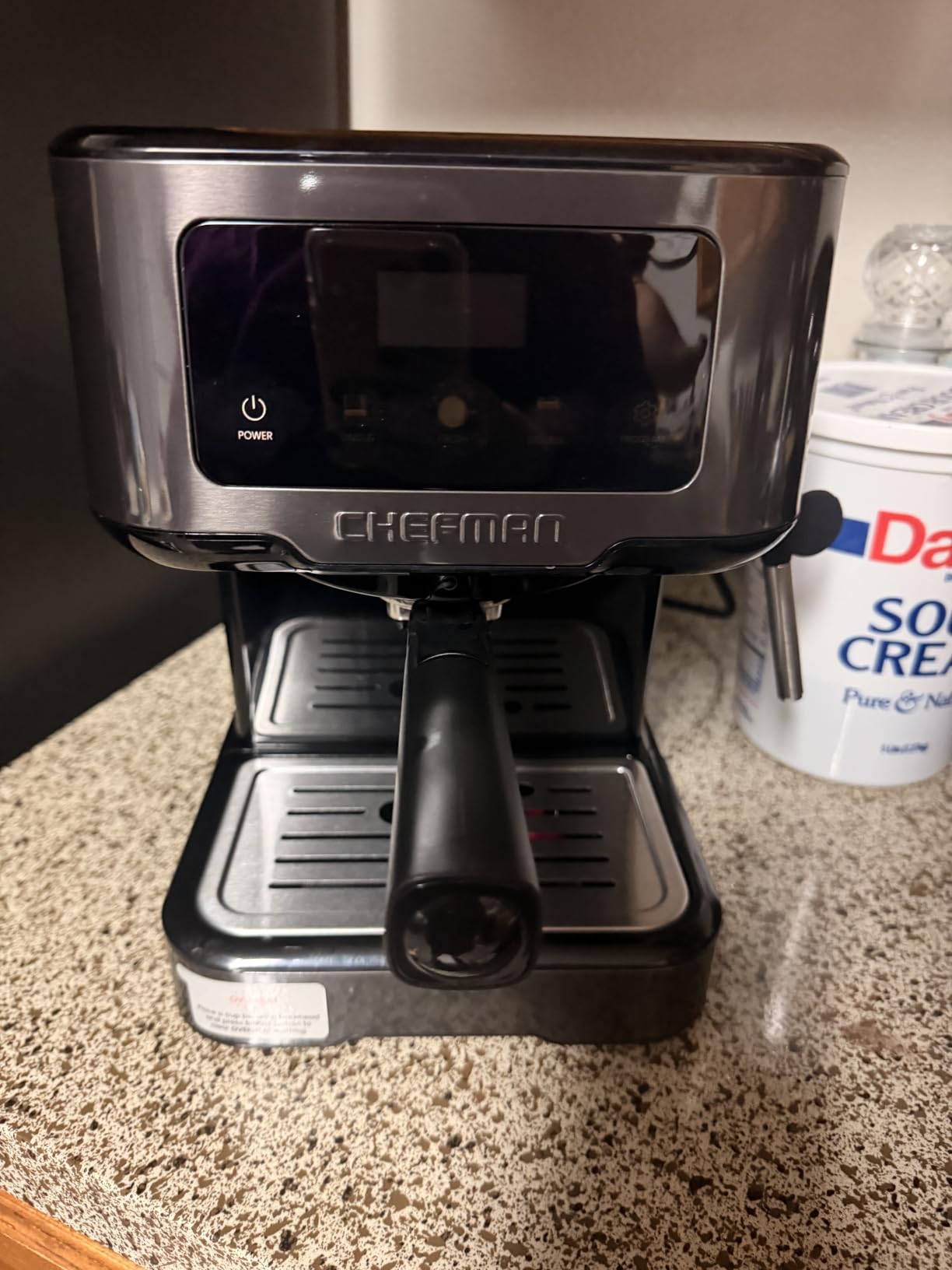 Chefman CraftBrew Espresso Machine, 15-Bar Pump Digital Espresso Maker w/Steam Wand for Latte & Cappuccino, Compact Design w/ 1.5L Removable Water Reservoir - Stainless Black customer photo 1