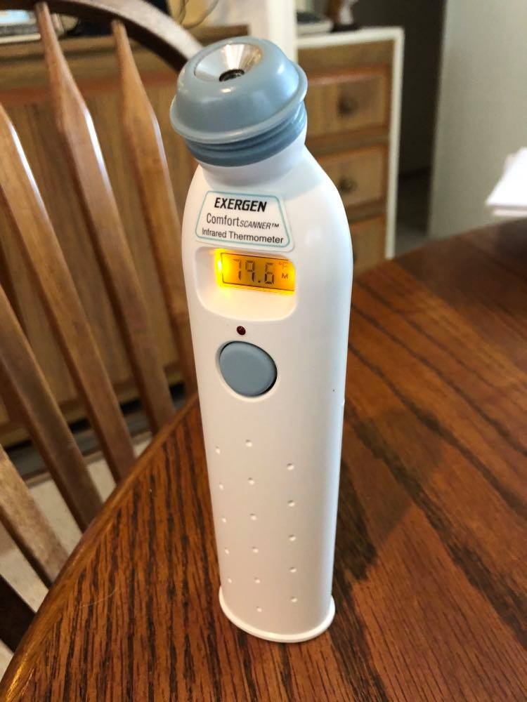 Exergen TAT-2000C+ Temporal Artery Thermometer, White, 9V Included | Thermometer For Adults, Kids, & Newborns | Soft Glow LCD, Silent Mode, 8 Memory Readings customer photo 2