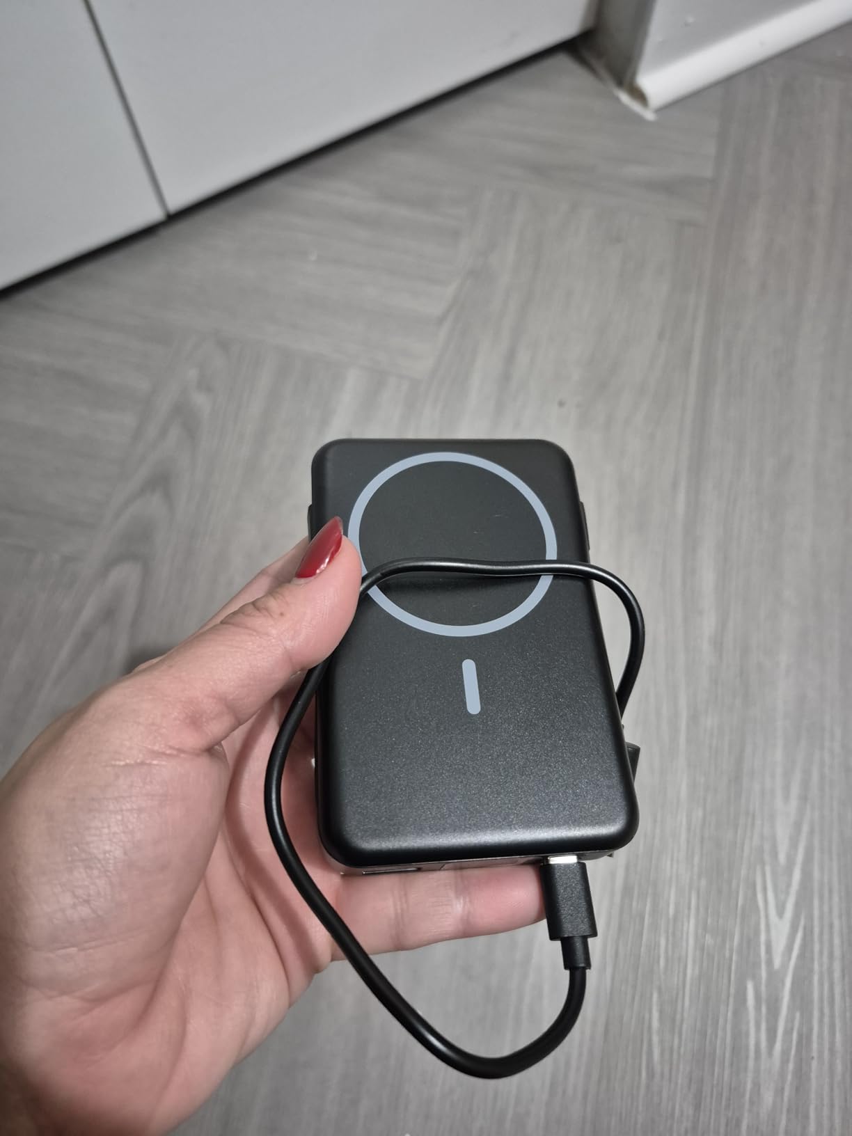 Magnetic Portable Charger 10000mAh, 20W Power Bank with Built in Cable | 20W Fast Charging for Magsafe Battery Pack with LED Display, Travel Essential for iPhone 17/16/15/14/13/12 Pro/Pro Max-Black customer photo 1