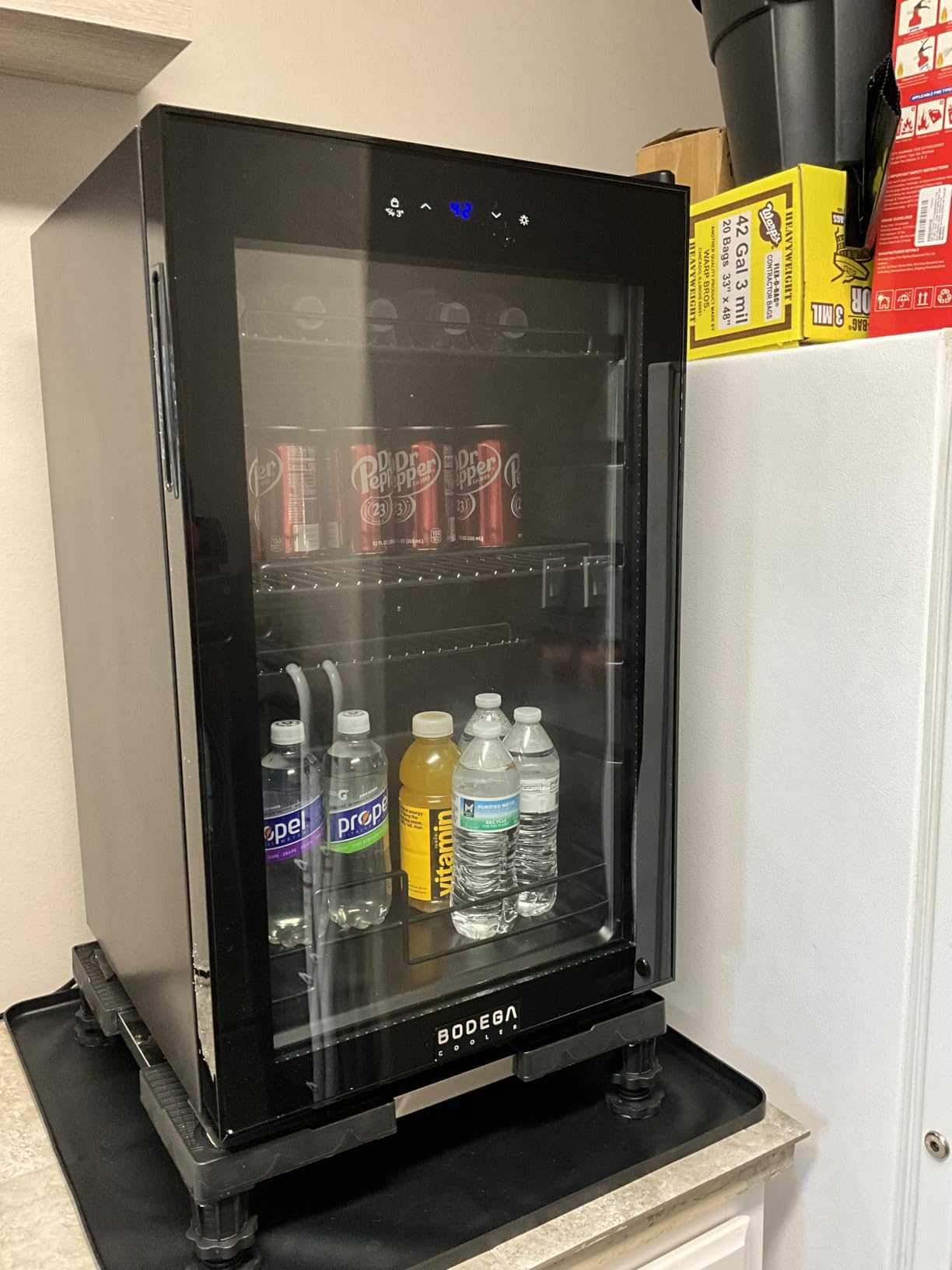 Commercial Back Bar Refrigerator, 20.5 Cu Ft Beverage Fridge Stainless Steel | 3 Glass Door Counter-Height Beverage Cooler, Adjustable Shelves, LED Lighting, Lock & 6 Casters, for Restaurant Club Nightclub Bar customer photo 2