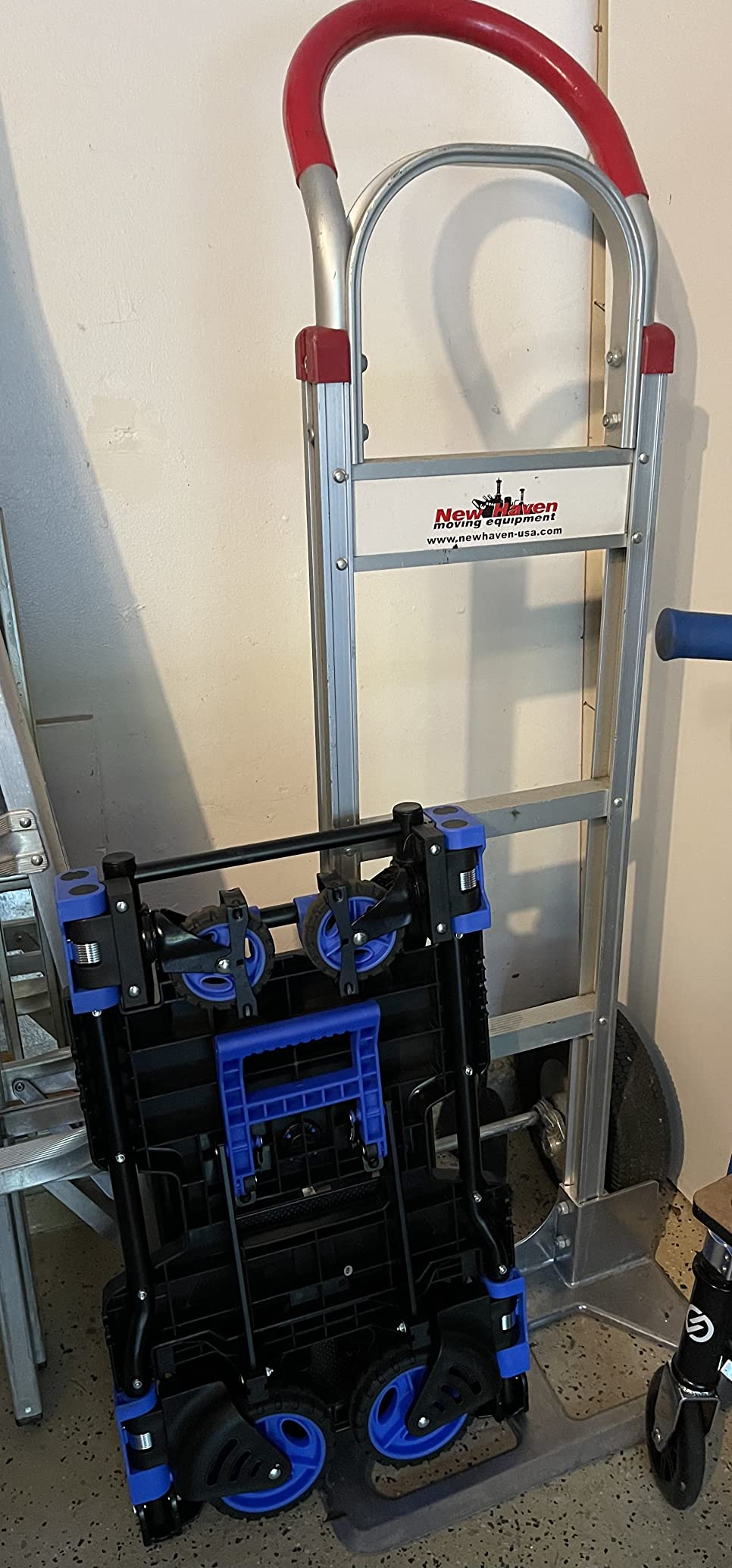 Upgraded 3 in 1 Convertible Folding Hand Truck with Brakes, Hand Truck Dolly Heavy Duty 660lbs Capacity, Stair Climbing Cart with Adjustable Shovel Board and Fixed Handle for Moving customer photo 1