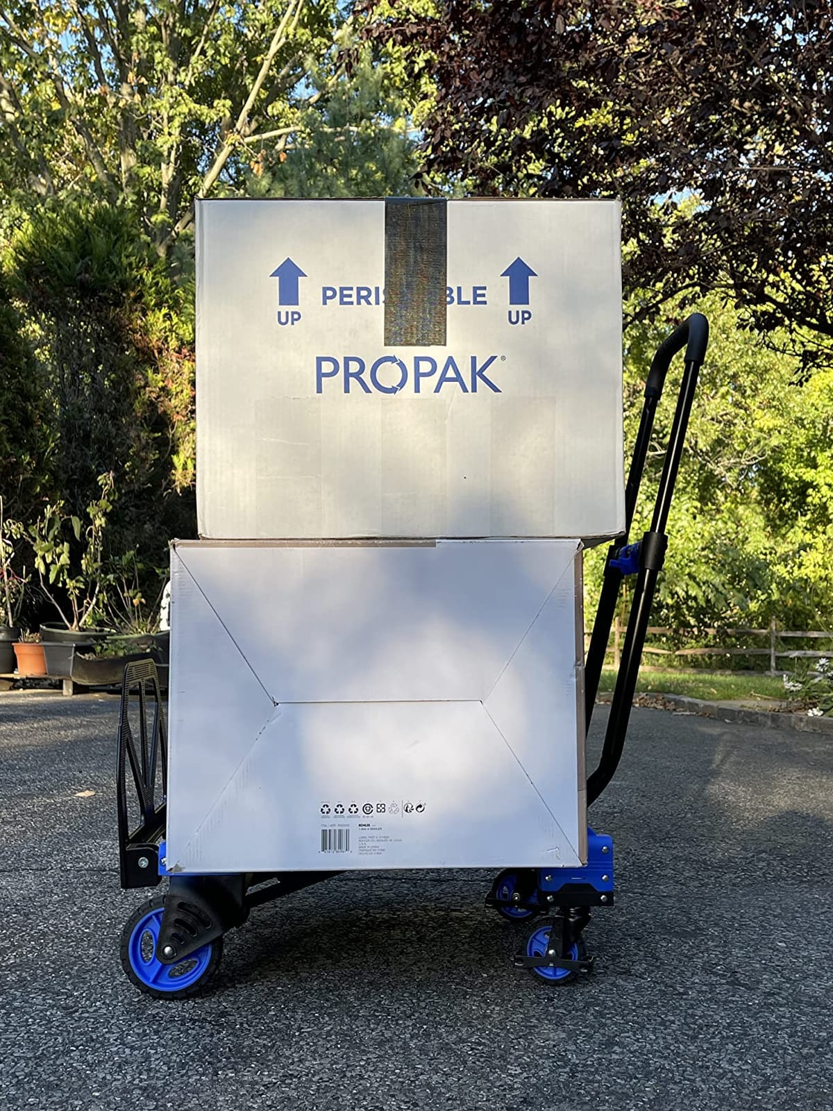 Upgraded 3 in 1 Convertible Folding Hand Truck with Brakes, Hand Truck Dolly Heavy Duty 660lbs Capacity, Stair Climbing Cart with Adjustable Shovel Board and Fixed Handle for Moving customer photo 2