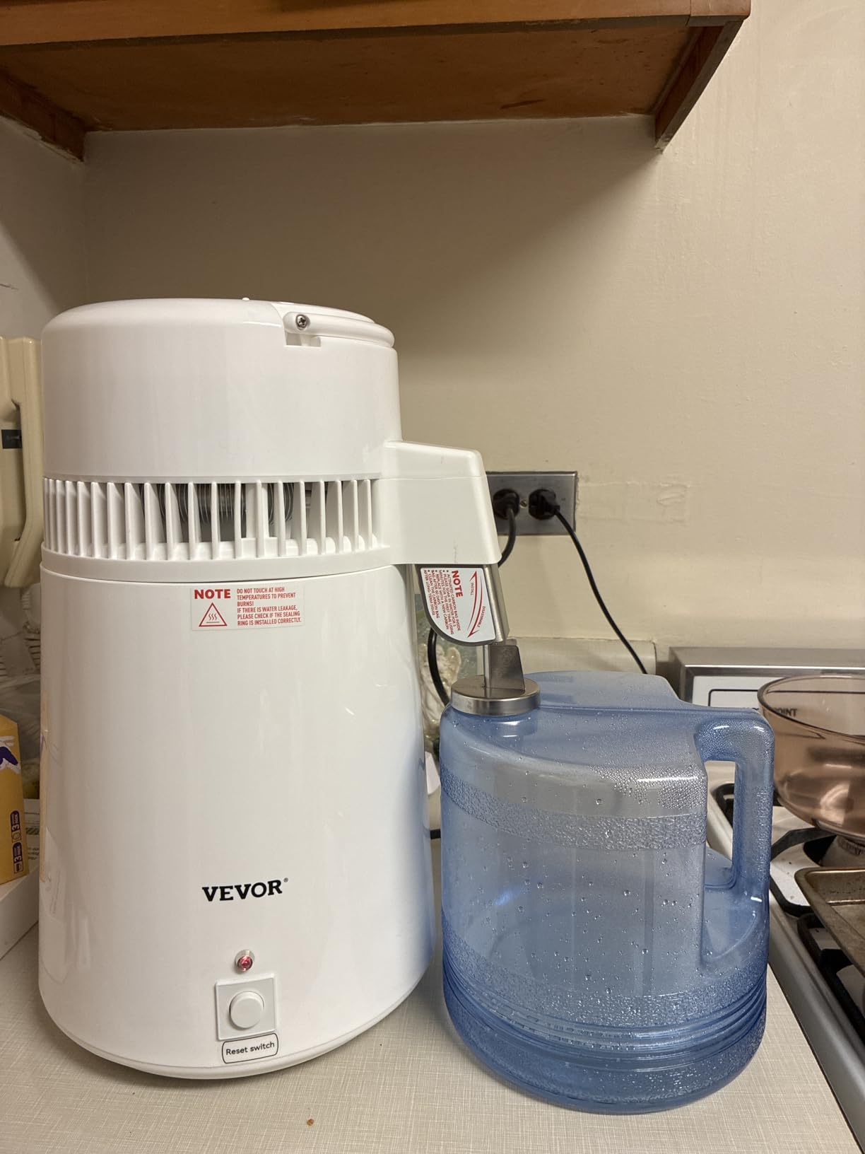 VEVOR Water Distiller, 4L/1.1 Gallon Pure Water Purifier Filter for Home Countertop, 750W Distilled Water Maker, Stainless Steel Interior Distiller Water Making Machine to Make Clean Water, Silver customer photo 1