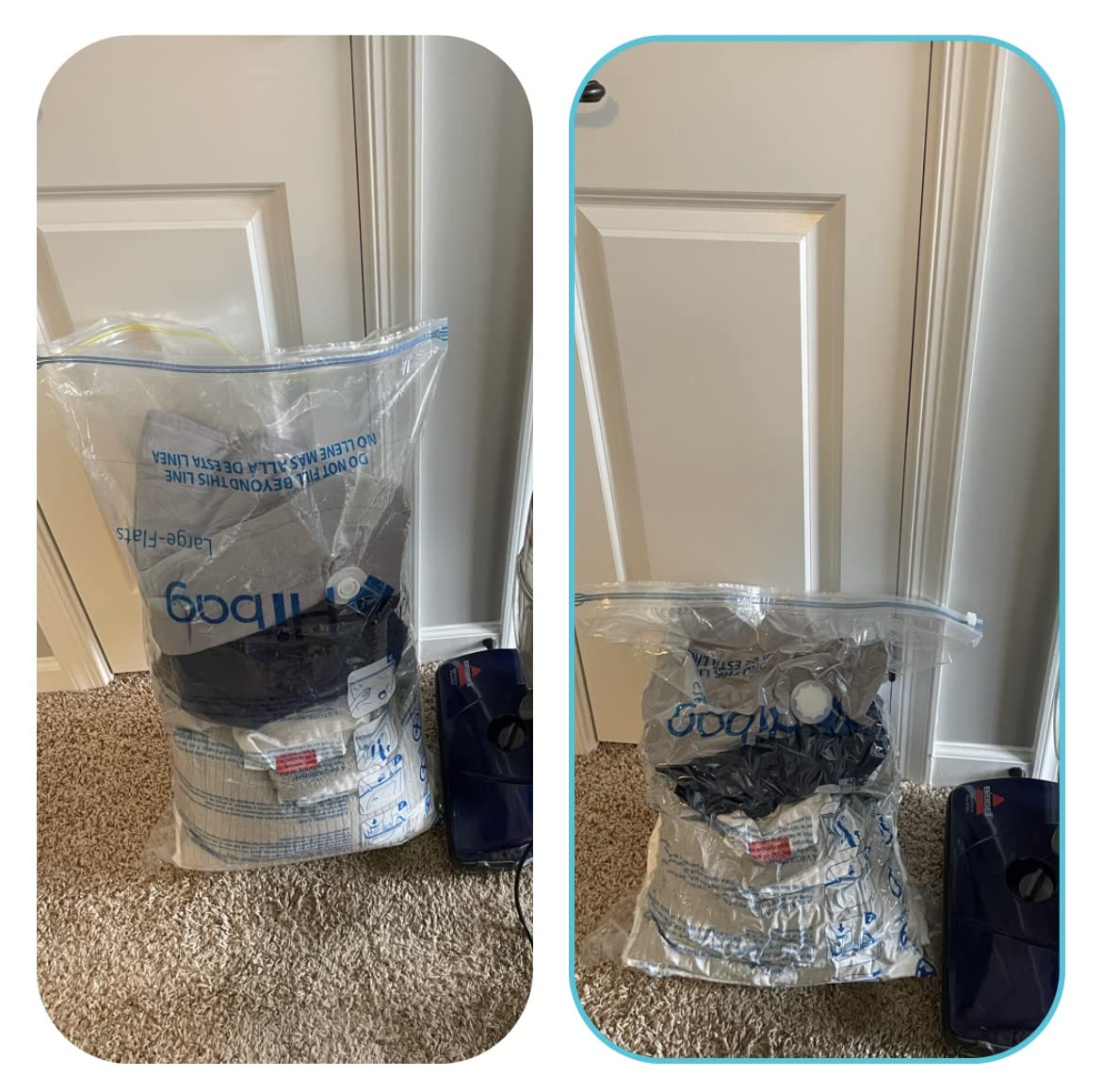 Vacuum Storage Bags with Electric Pump, Vacuum Seal Bags for Clothing, Pillows, Blanket Bedding Comforters, 20 pack customer photo 2
