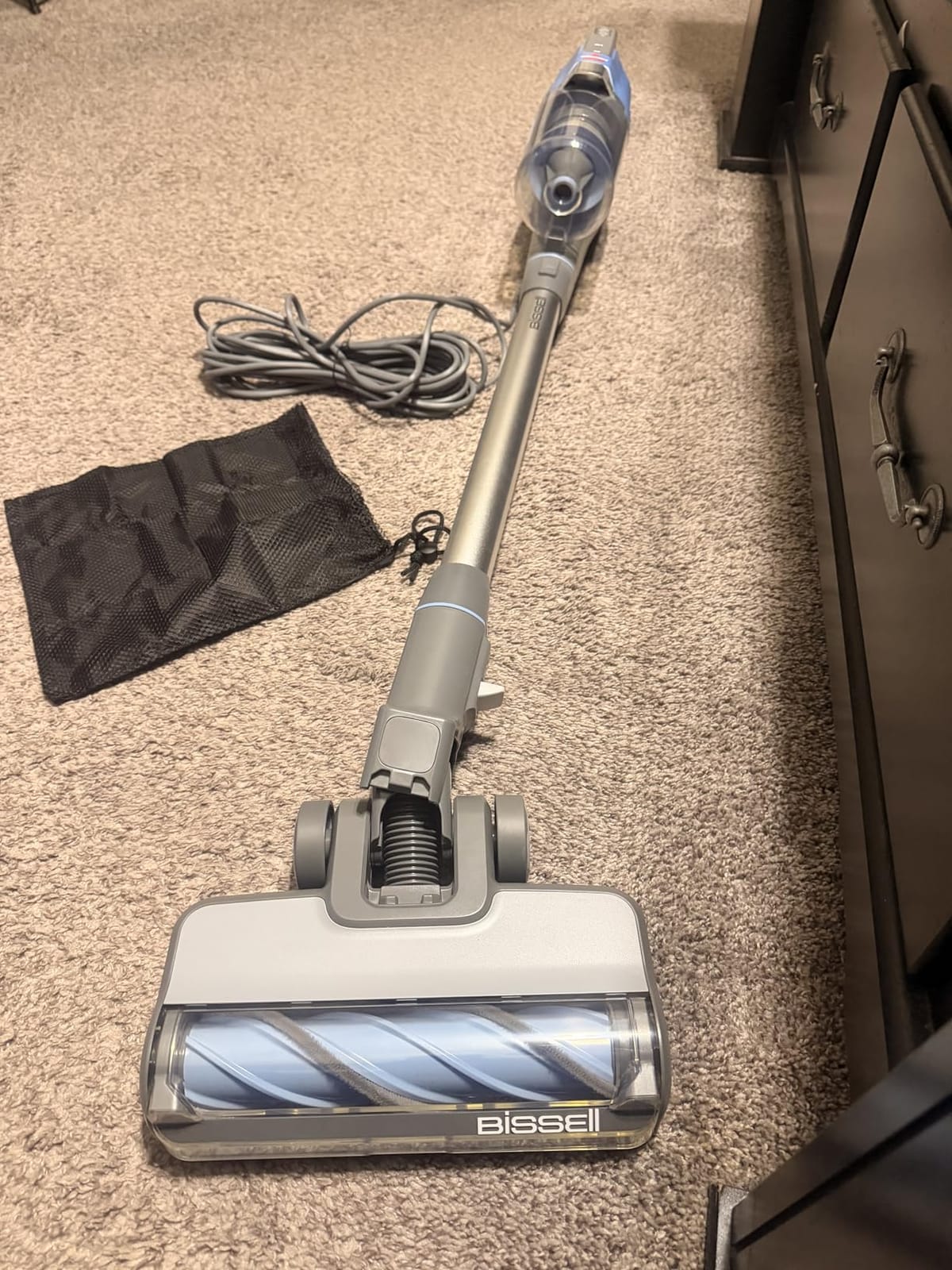 Bissell PowerClean FurFinder Corded Stick Vacuum, HEPA, 4282K | 30-foot power cord; self-standing design; bright headlights; tangle-free brush for pet hair pickup customer photo 1